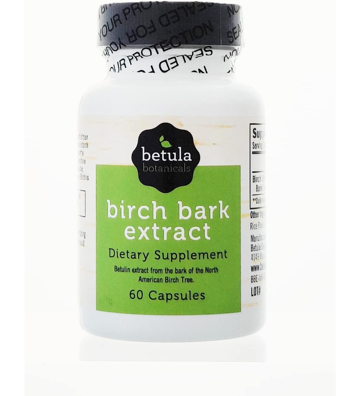 Betula Botanicals - Birch Bark Betulin Extract - Betulin extract from the bark of the North American Birch Tree - 60 capsules - Buy Online on GoSupps.com