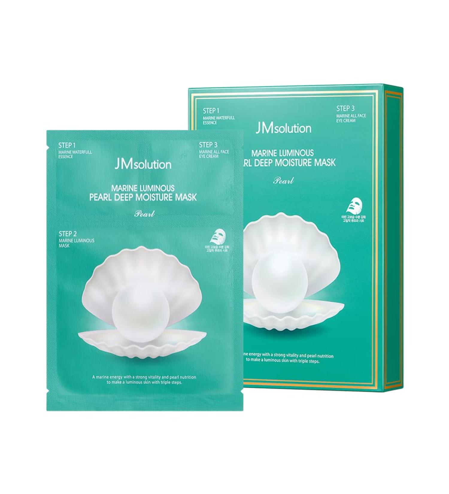JM Solution Marine Luminous Pearl Deep Moisture 3 Step Mask - 10 Sheets for Dry Skin - Buy Online on GoSupps.com