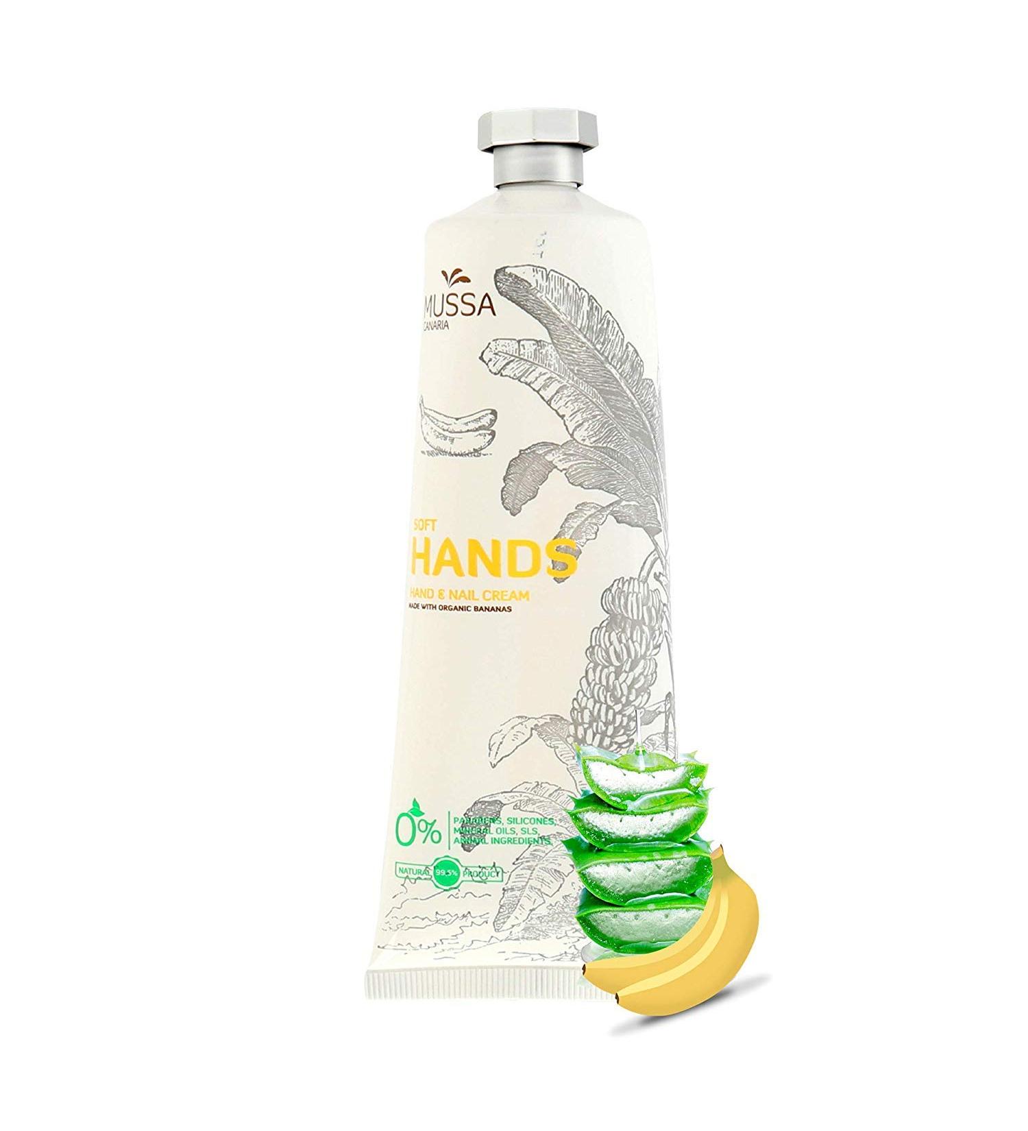 Mussa Canaria Bio Hand Cream Aloe Vera & Banana - 98% Natural Moisturizer for Cracked Dry Sensitive Skin - Soothing Care for Men & Women - 100ml - Buy Online on GoSupps.com