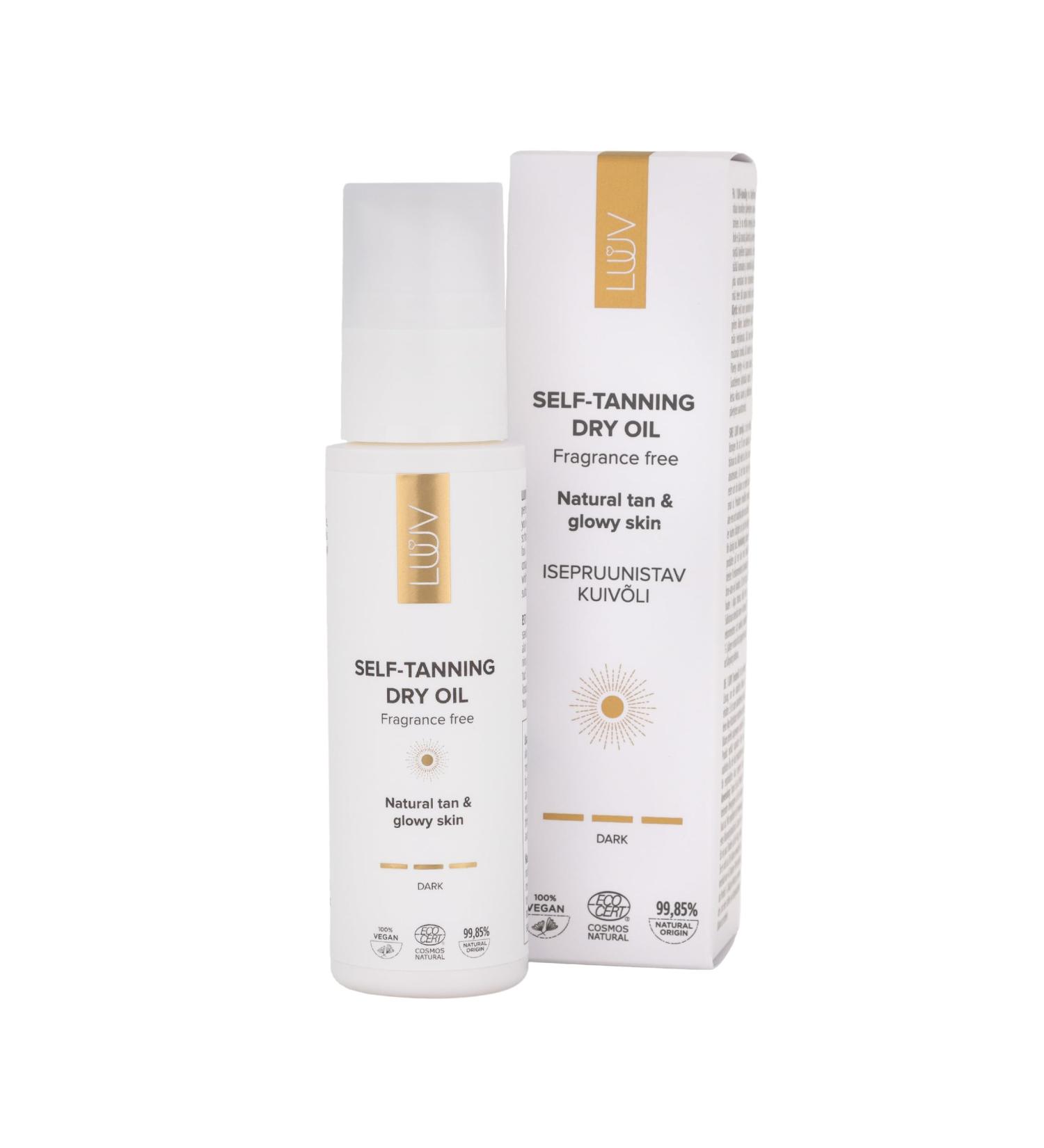Self Tanning Dry Oil - Dark Tone | Ecocert COSMOS Natural | Vegan Streak-Free & Hydrating Tan - Buy Online on GoSupps.com