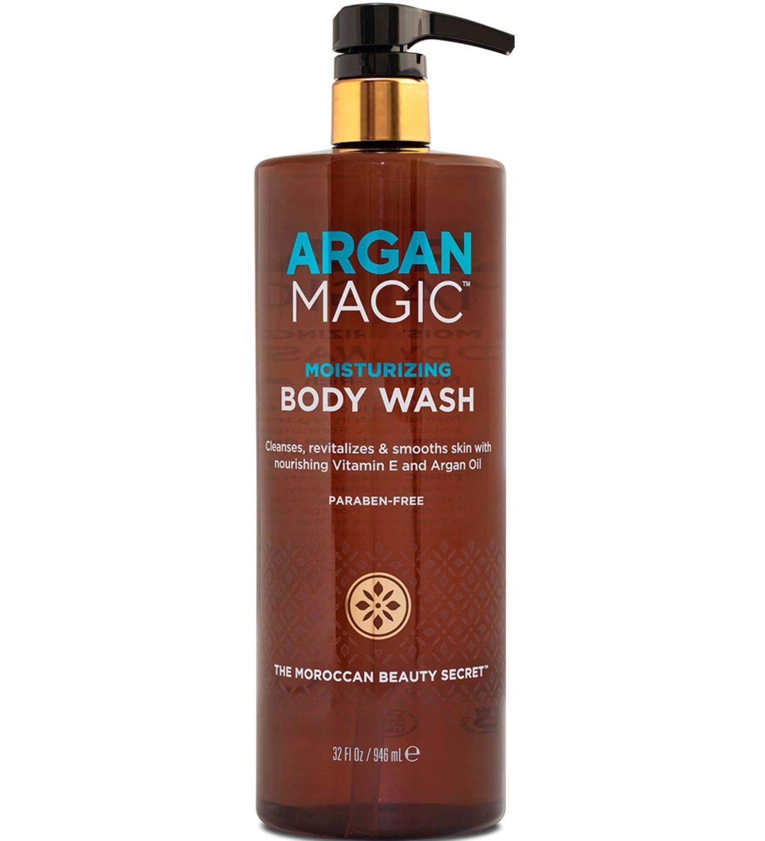 Argan Magic Cleansing Body Wash - Enriched with Argan Oil & Vitamin E | Gently Cleanses, Revitalizes, and Smooths Skin | Made in USA | Paraben Free (32 oz) - Buy Online on GoSupps.com