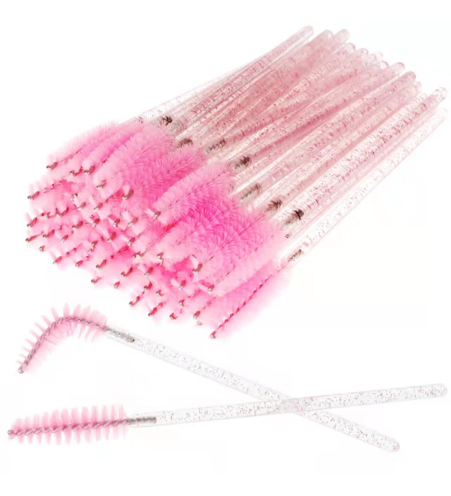 Fenshine 50-Piece Eyelash Brushes - Disposable Mascara Wands for Extensions & Makeup | Pink Rose - Buy Online on GoSupps.com