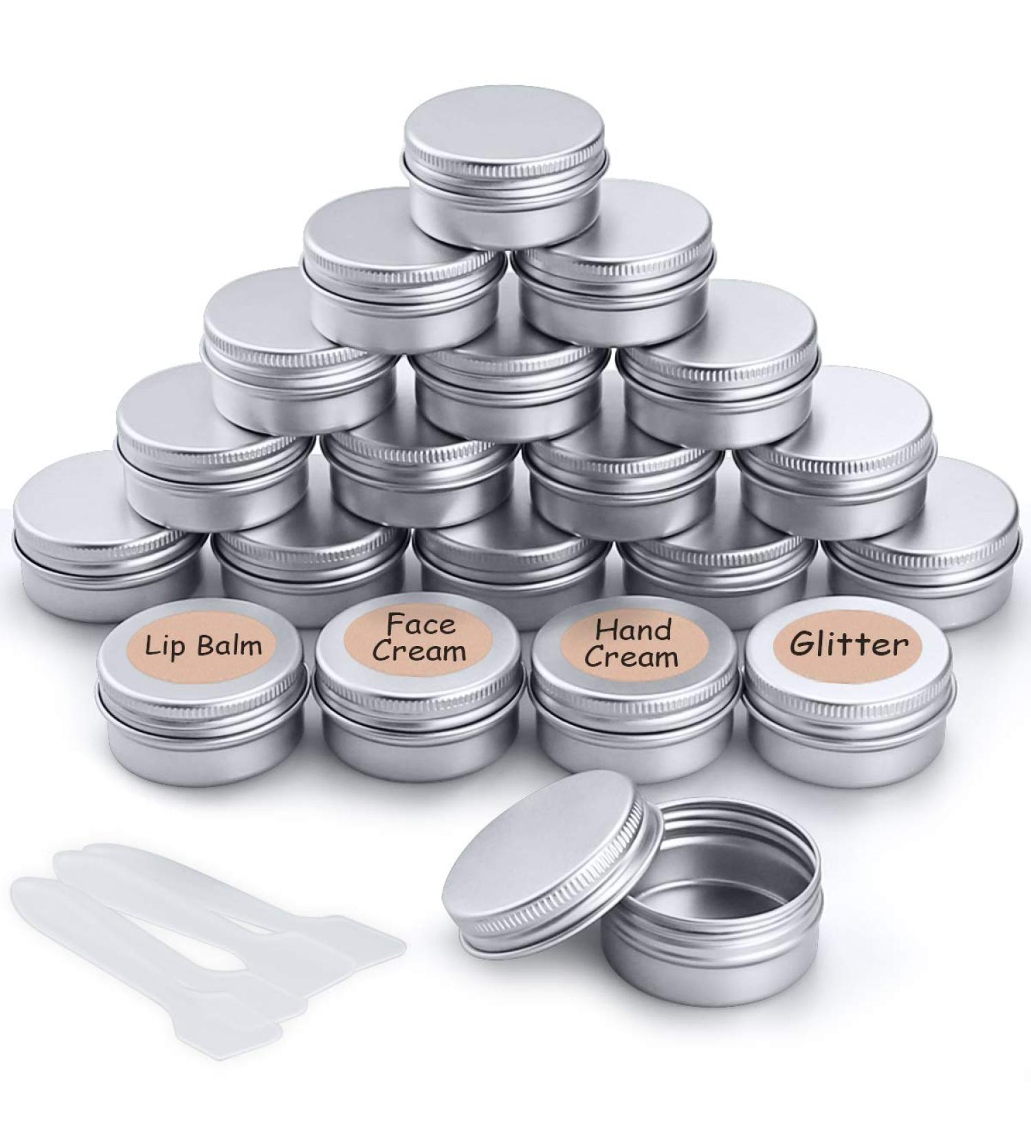 Buy 20 Aluminum Empty Jars (20ml) - Round Travel Cream Jars for Lotion Masks & Nail Art - Silver - International Shipping Available - Buy Online on GoSupps.com