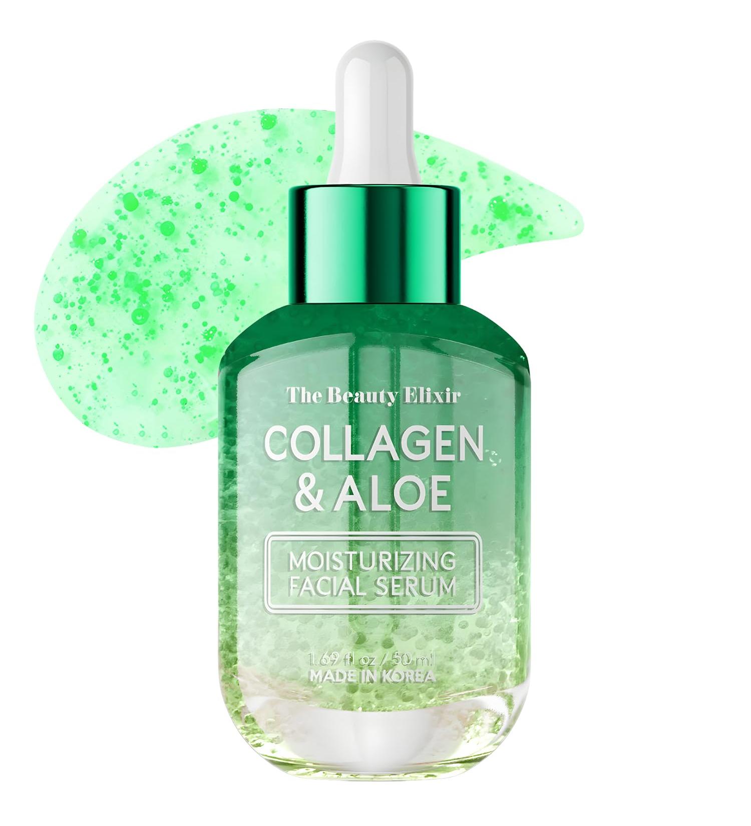 Aloe & Collagen Serum - Anti-Aging Hydrating & Skin Tightening | Korean Skin Care for All Skin Types | Paraben Free & Vegan - 1.69 Fl. Oz - Buy Online on GoSupps.com