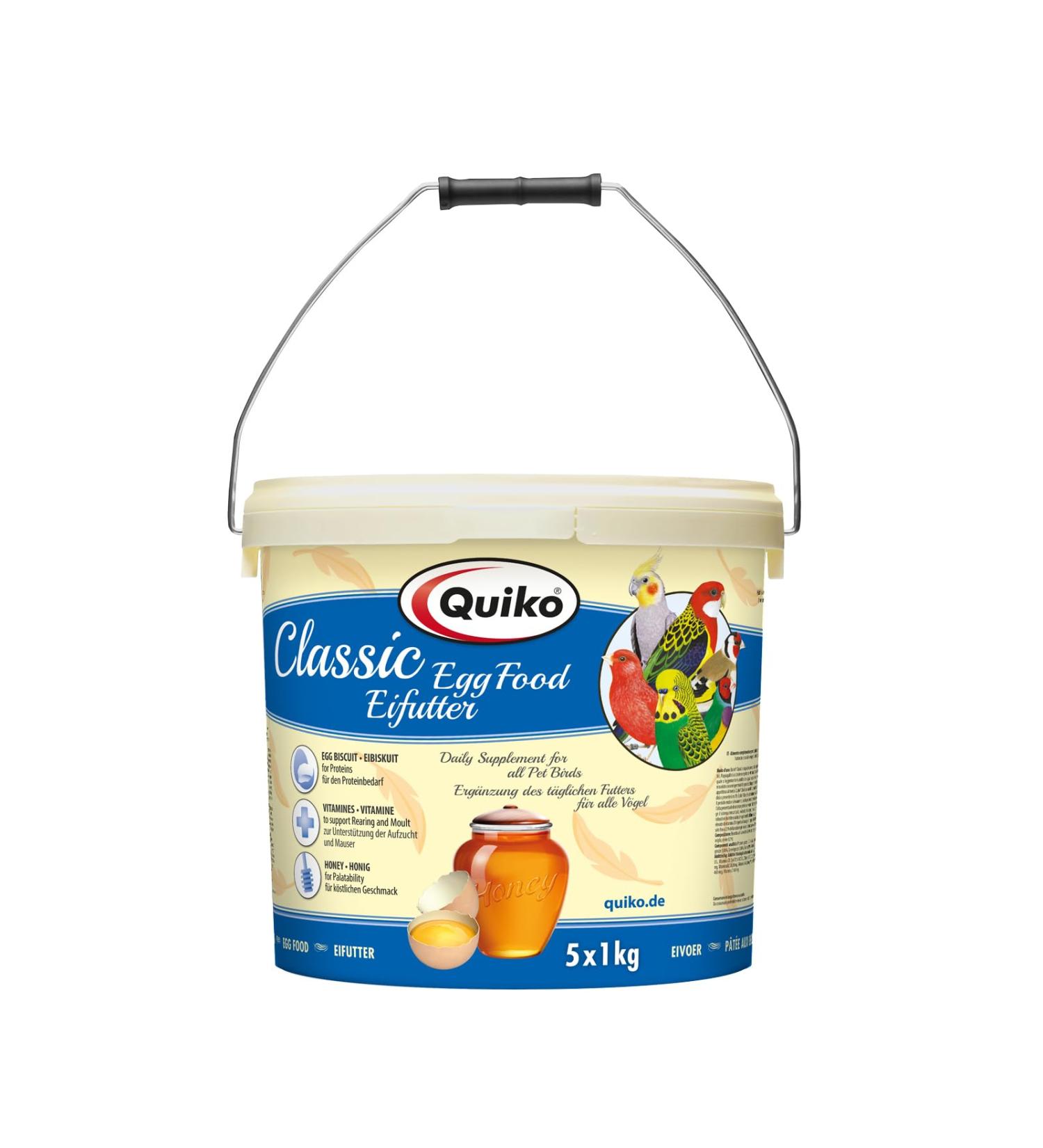 Quiko Classic Egg Food 5Kg - Concentrated and rearing food for all ornamental bird species 5 kg (1 pack)