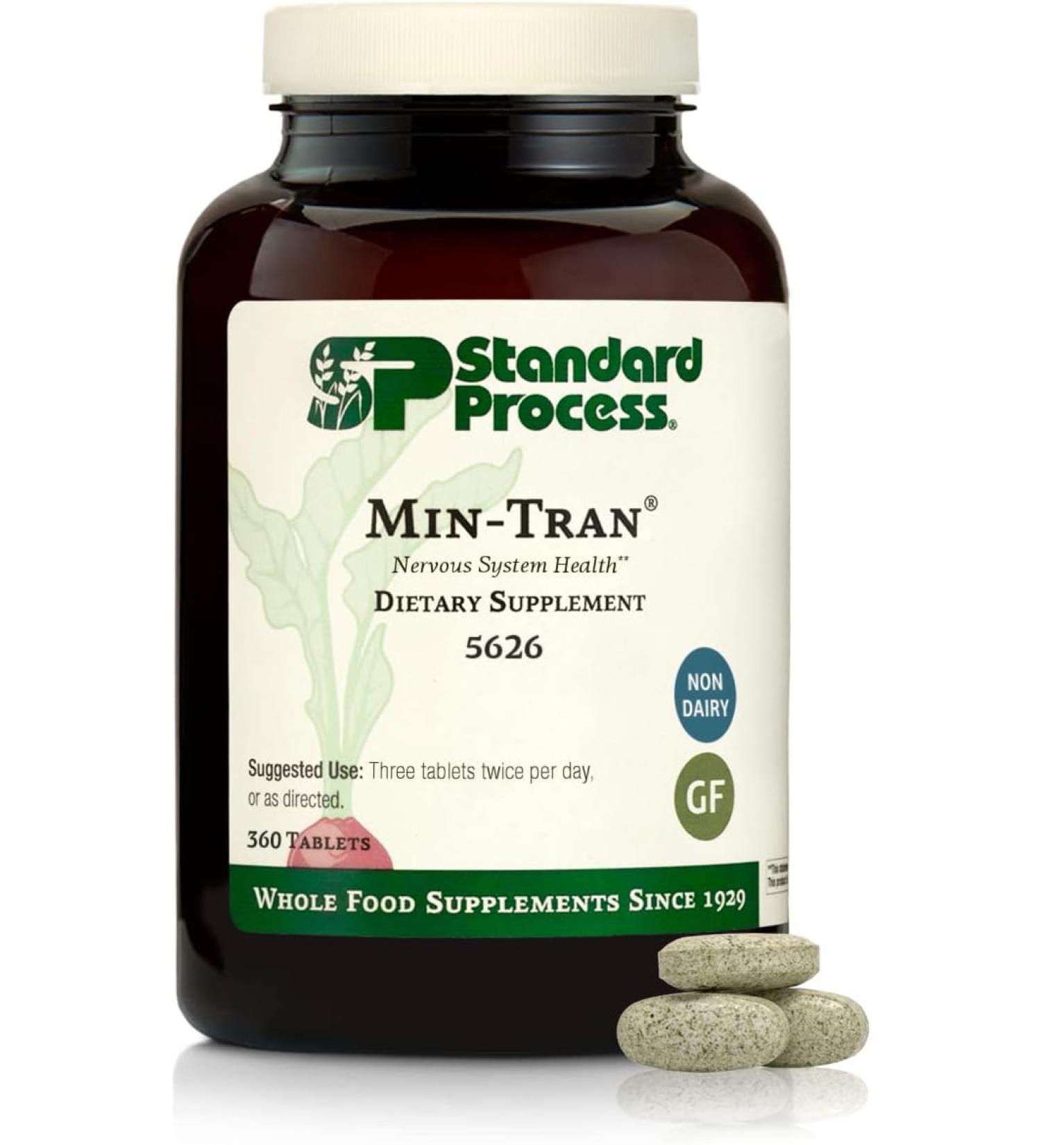 Standard Process Min-Tran - Nervous System Support with Iodine & Magnesium - 360 Vegetarian Tablets - Buy Online on GoSupps.com