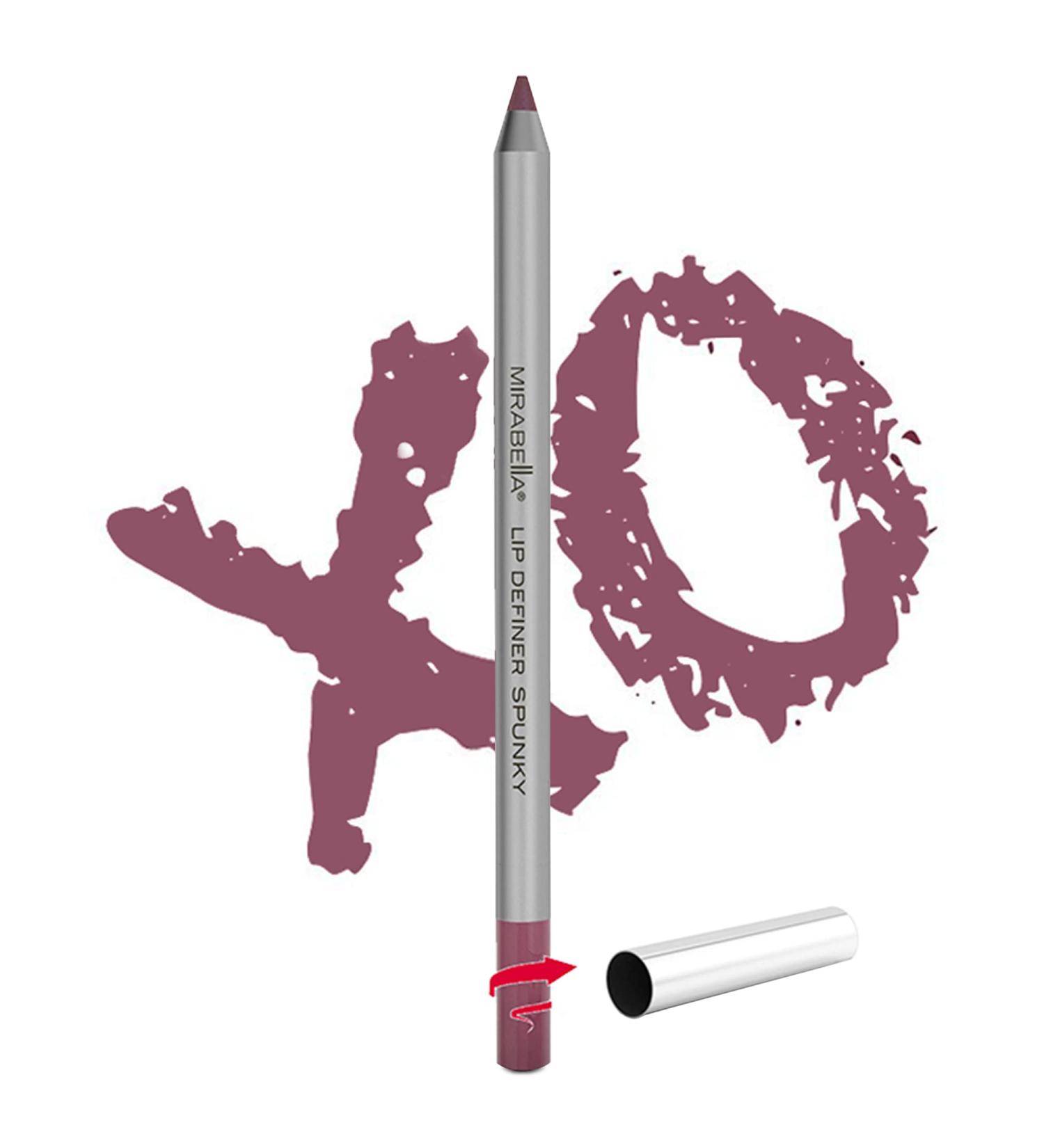Mirabella Lip Definer Pencil Spunky - Retractable Lip Liner with Sharpener - Long-Lasting & Vitamin-Infused Formula - Gluten & Cruelty-Free - Buy Online on GoSupps.com