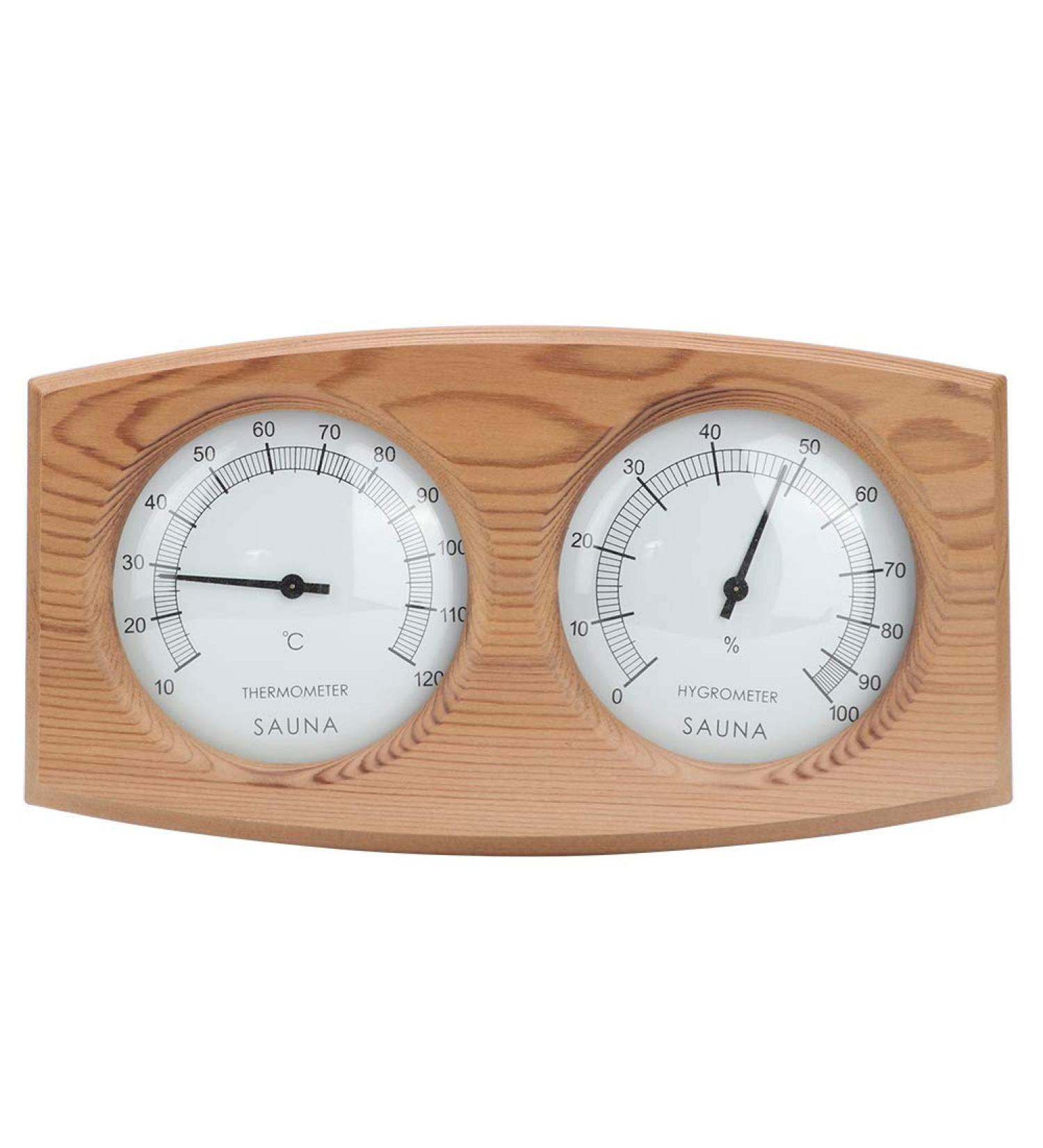 Flexman 2 in 1 Sauna Thermometer & Hygrometer - Wooden Double Digit Temperature & Moisture Monitor for Sauna Decoration - International Shipping Available - Buy Online on GoSupps.com