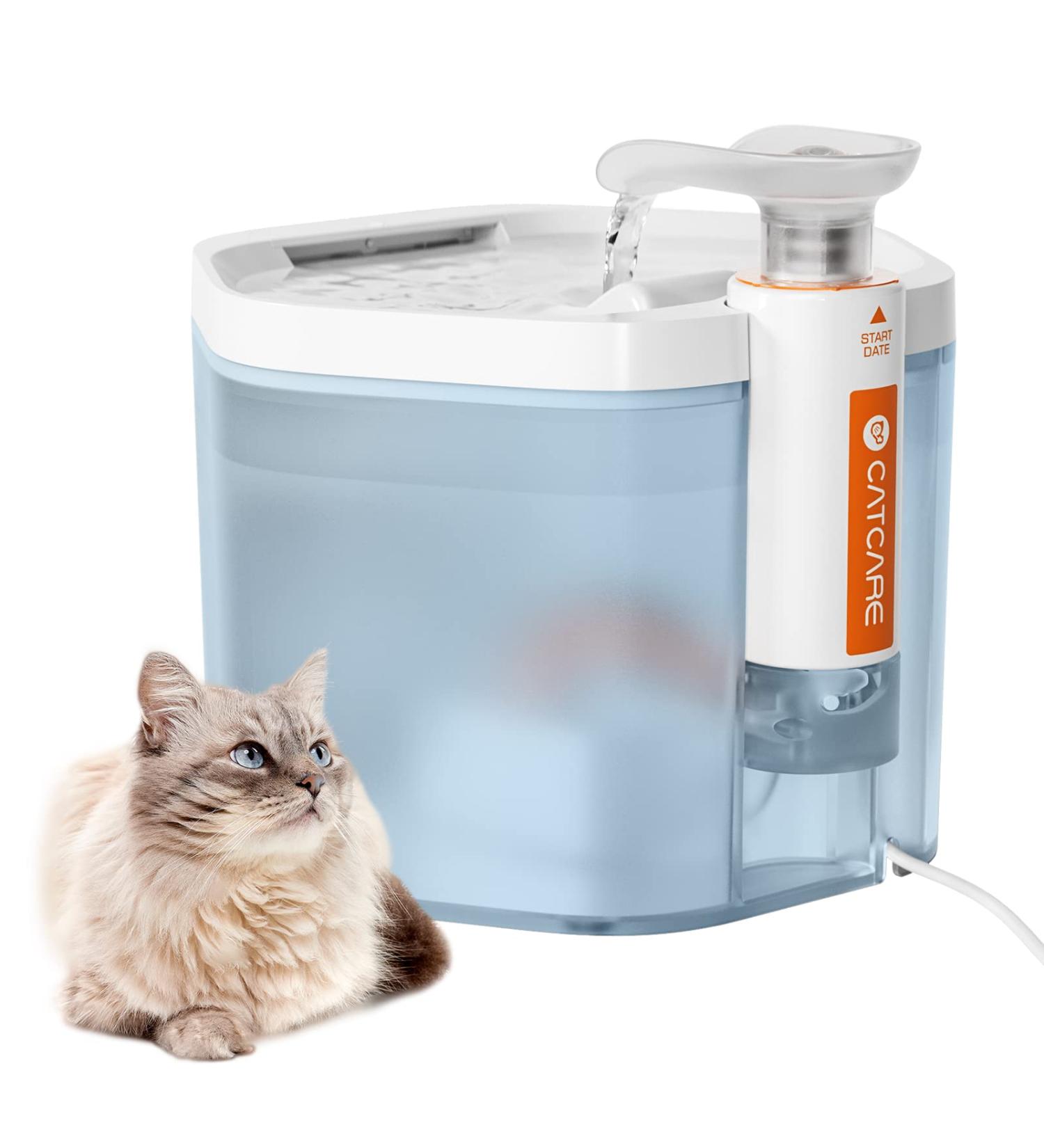 CAT CARE 84oz/2.5L Ultra Quiet Pet Water Fountain with Ultra-Filtration Tech - Blue - Buy Online on GoSupps.com