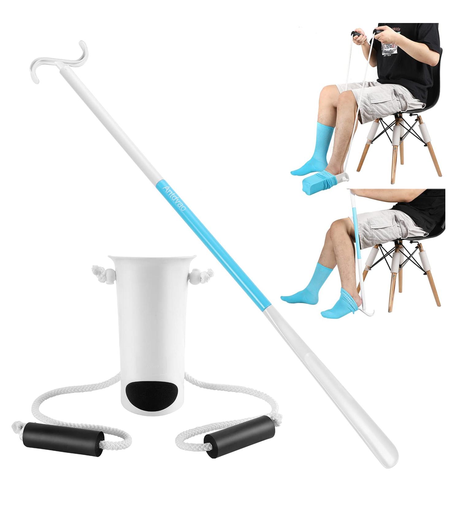 Antdvao Sock Aid Kit - Easy-to-Use Sock & Shoe Horn Support for Independent Living - White - Buy Online on GoSupps.com