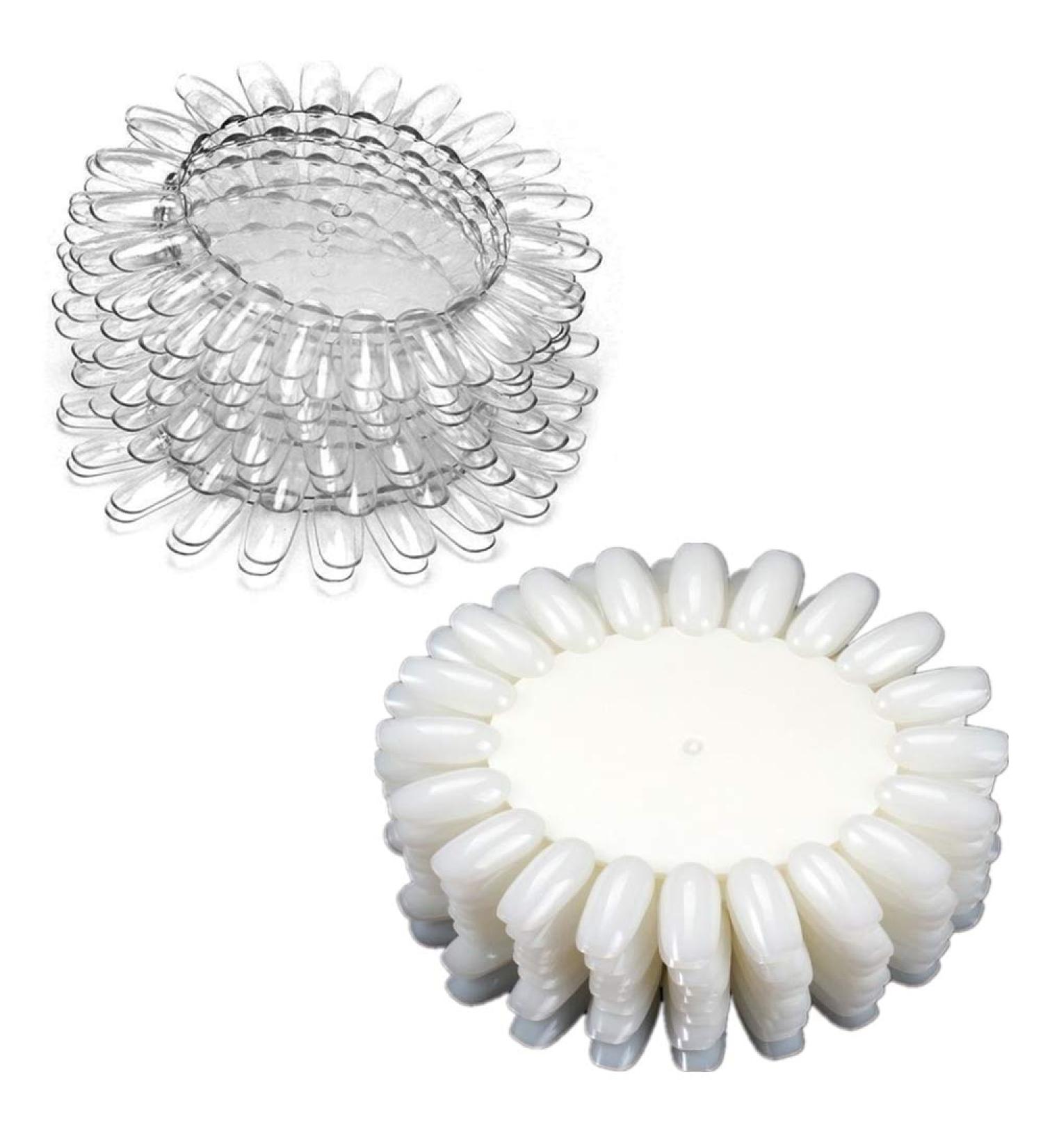 400 Nail Polish Sticks - White/Clear Nail Art Tips Display and Practice Wheel - Buy Online on GoSupps.com