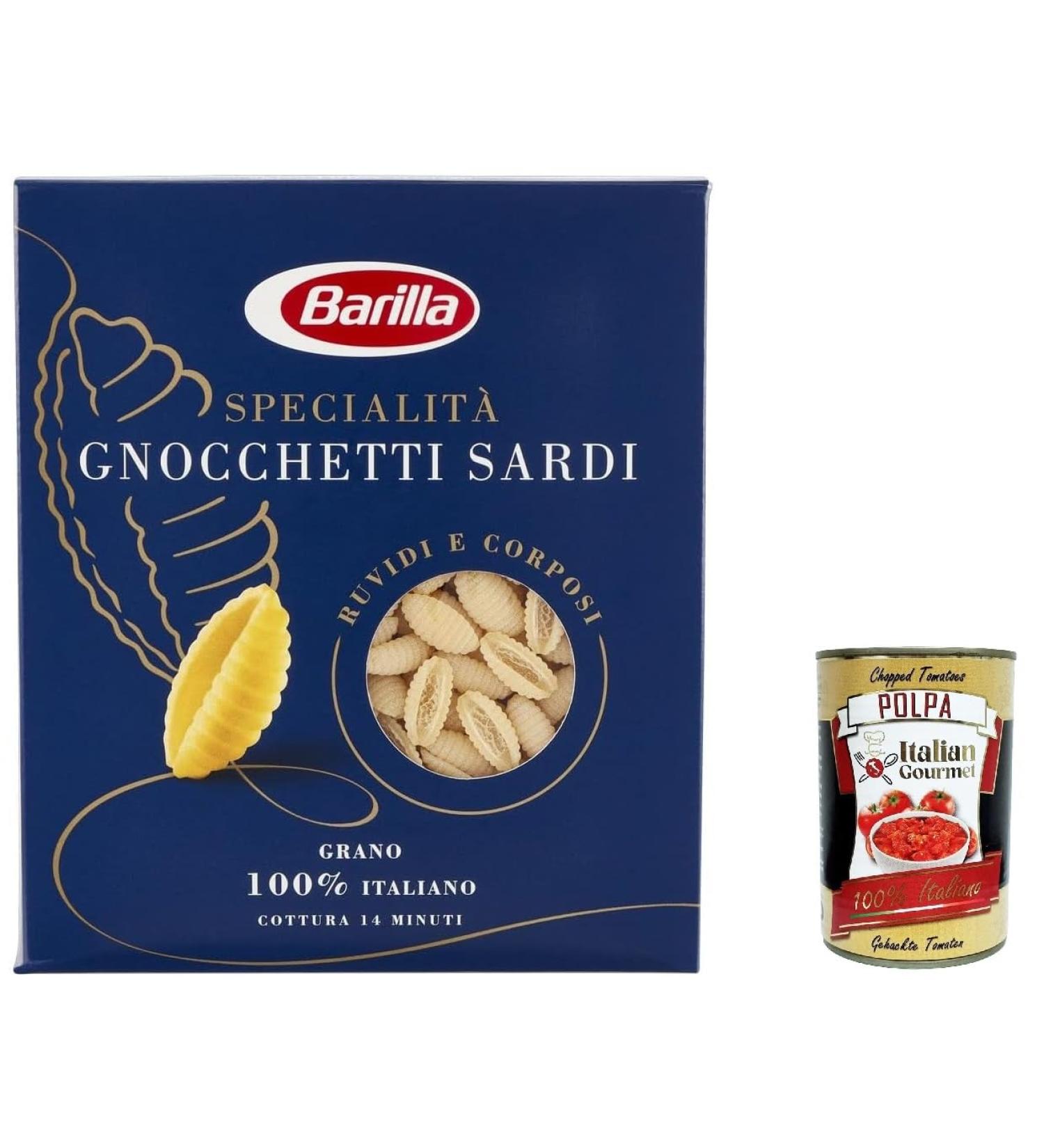  Italian Gourmet E.R. Lot de 5 p tes Barilla Specialit Gnocchetti sardi italiennes 500 g + polpa gourmet italien 400 g - Buy Online on GoSupps.com