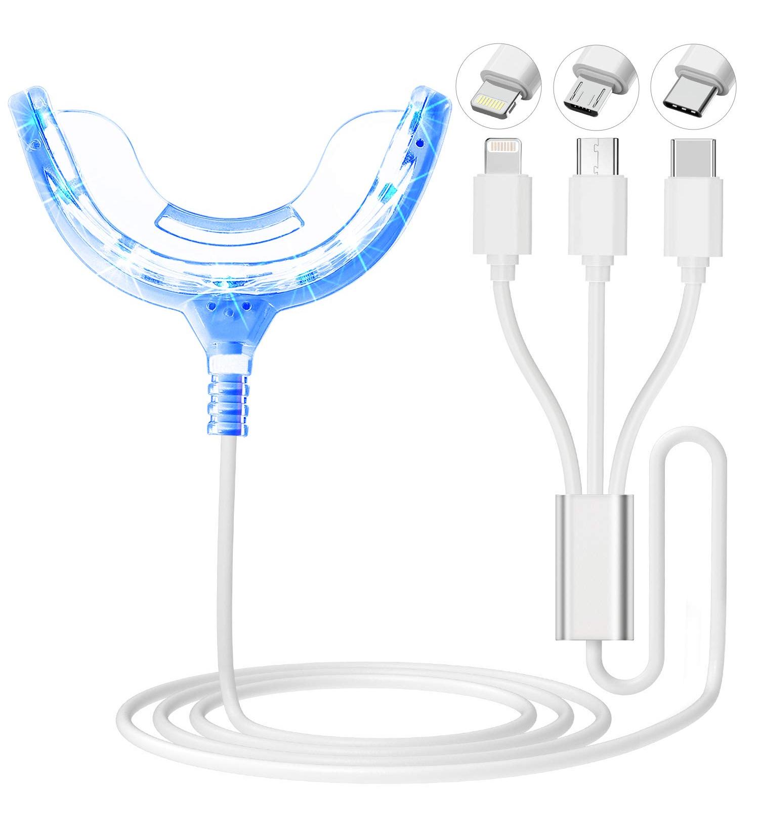 PHOEBE 16-LED Teeth Whitening Light Accelerator for Home Use | Works with iPhone/Android/Type-C | Teeth Whitening Enhancer Tray - Buy Online on GoSupps.com