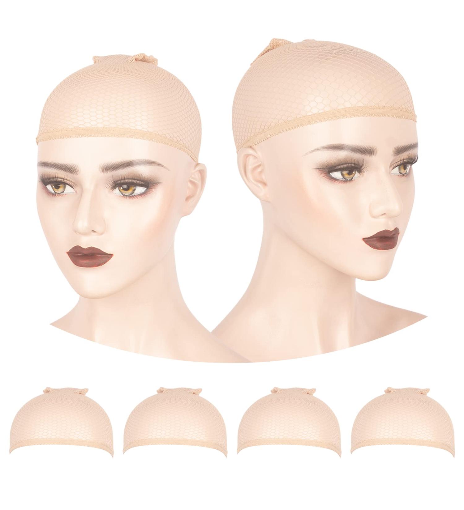 WeKen Beige Mesh Wig Cap Net 4PCS - Open Two End Wig Caps Liner for Women Men Kids - Buy Online on GoSupps.com
