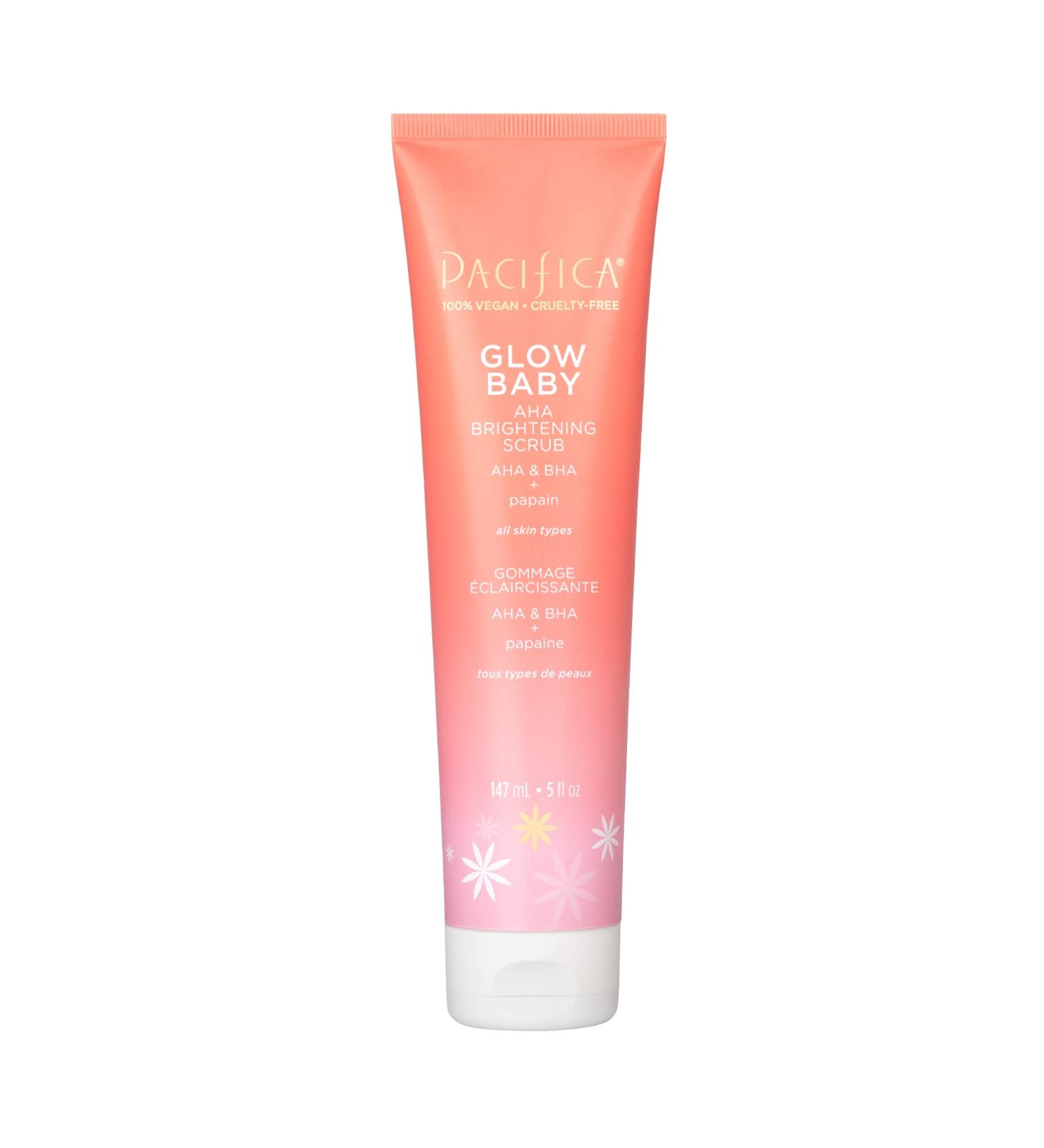 Pacifica Beauty Glow Baby AHA Brightening Body Scrub | Vegan Moisturizing Exfoliator with Vitamin C & Kakadu Plum | 5 fl oz for Glowing Skin - Buy Online on GoSupps.com