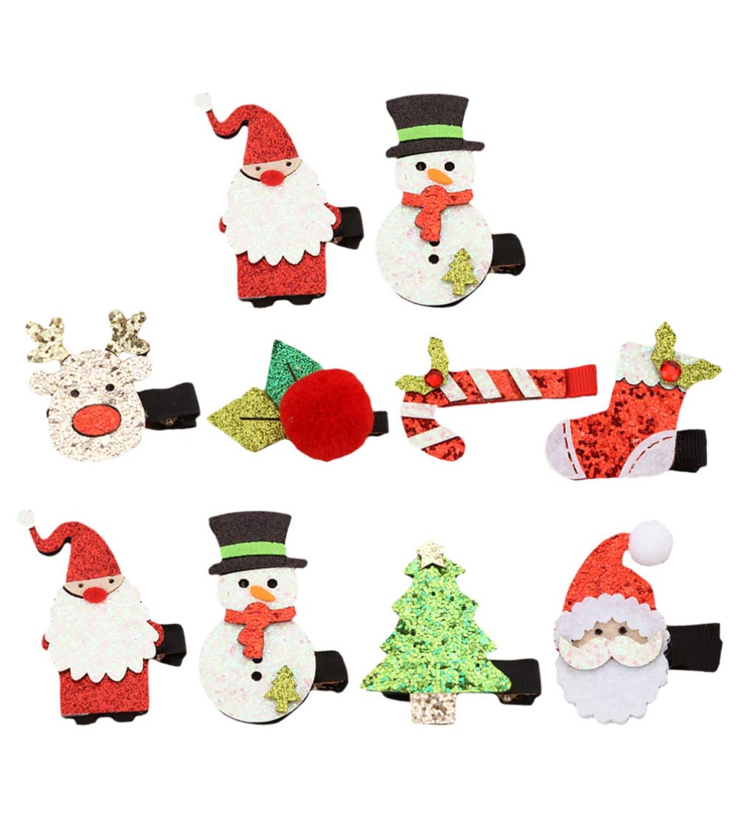 Shop Lurrose 16 PCS Christmas Hair Clips - Reindeer Santa & Glitter Clips for Girls & Ladies - Holiday Hair Accessories - Buy Online on GoSupps.com