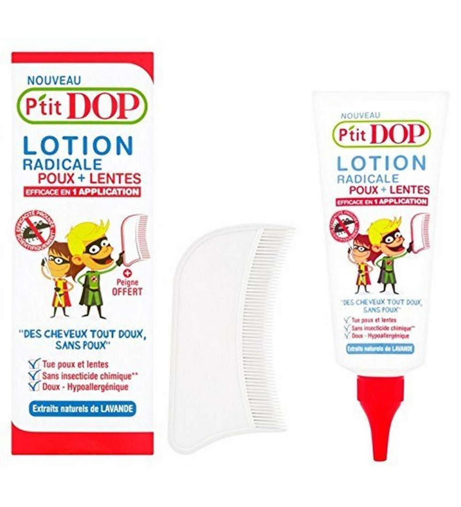 P'tit Dop Radical Anti-Lice and Nits Lotion - With Natural Lavender Extracts - From 3 years old - 100 ml