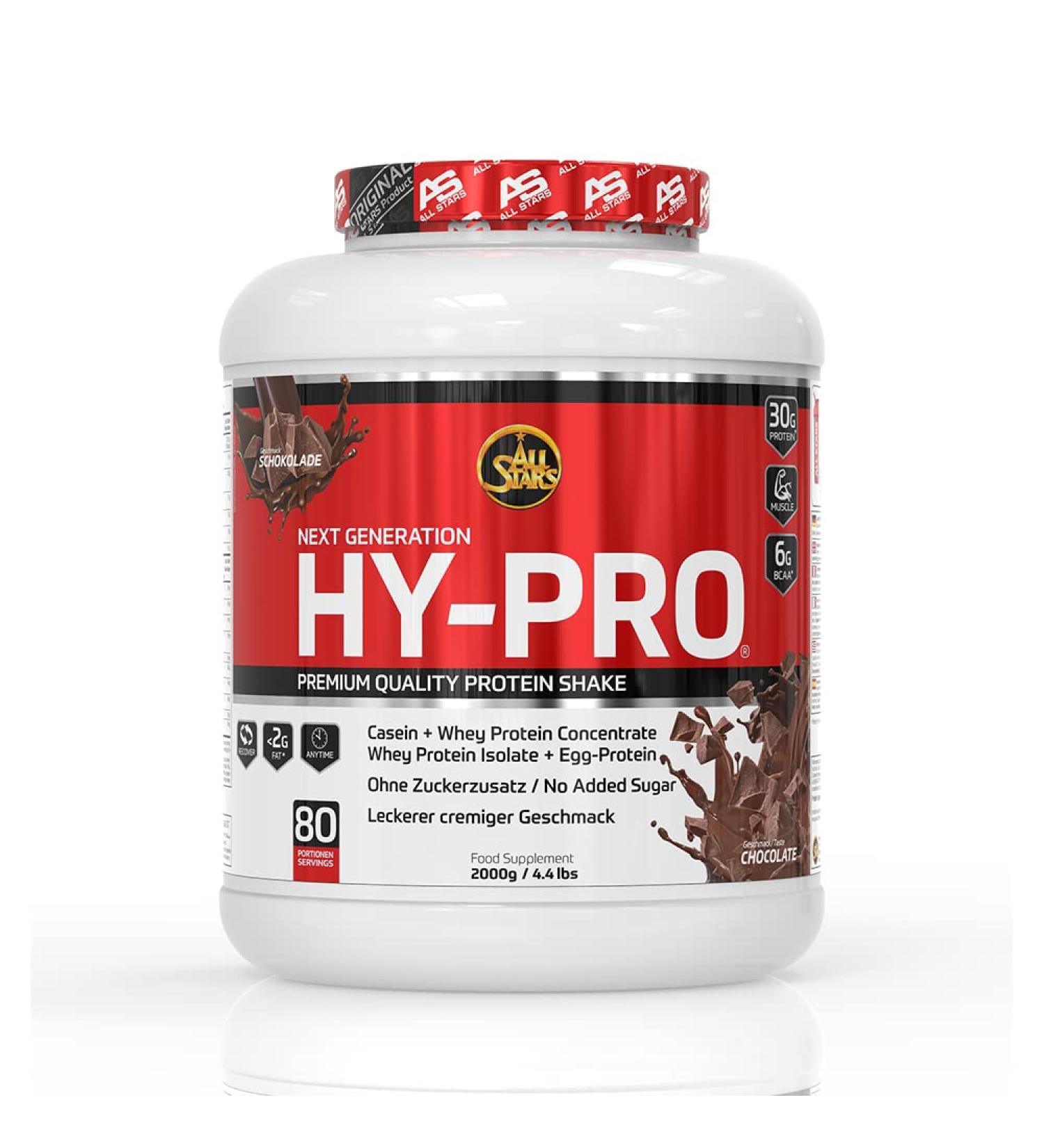 All Stars Hy-Pro Protein Powder 2000g - Sugar-Free Low-Fat Chocolate Shake High-Quality Multi-Component Proteins - 2kg Pack - Buy Online on GoSupps.com
