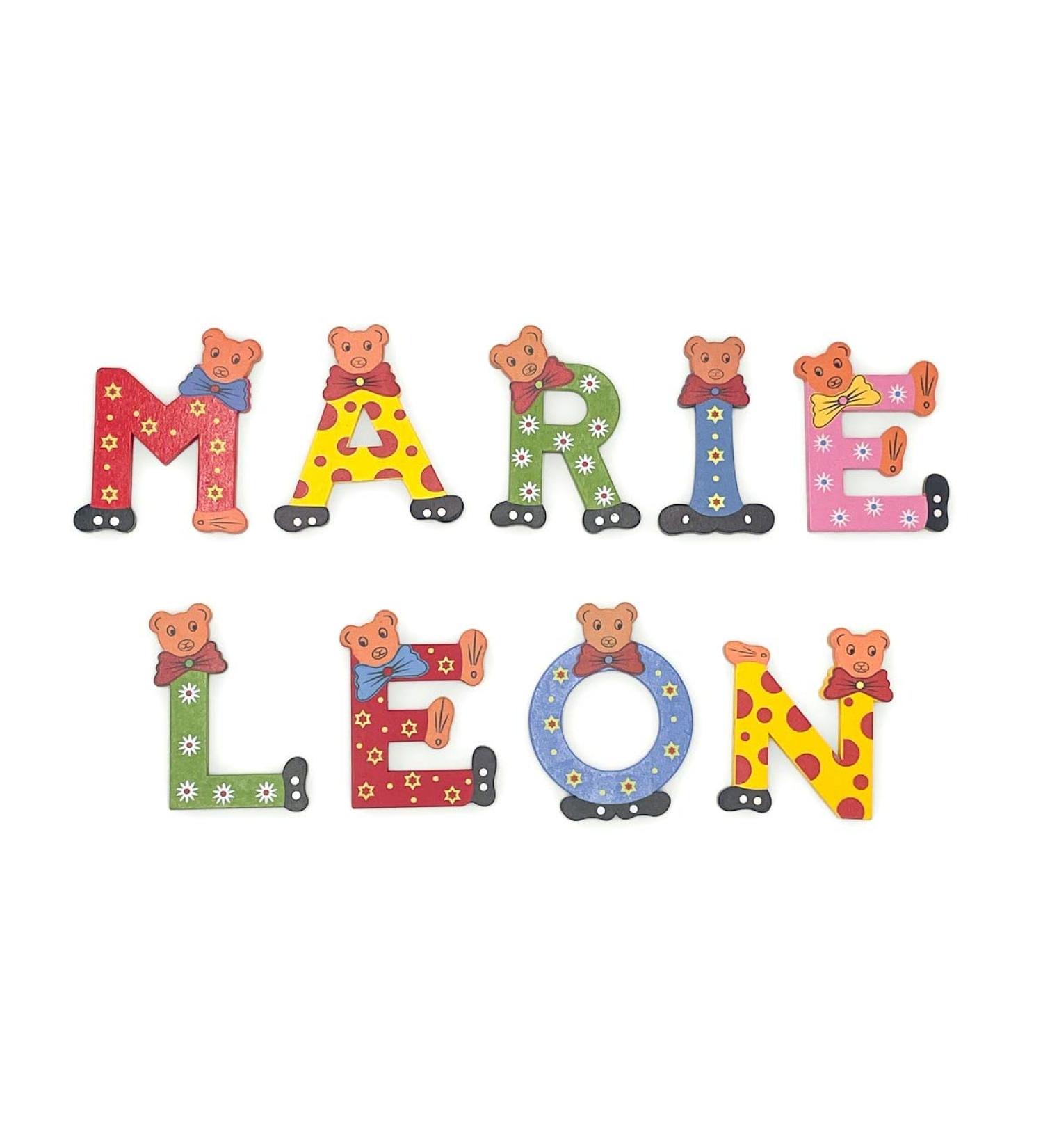 Bear letters children's room with bear heads made of wood hand painted 4 letters