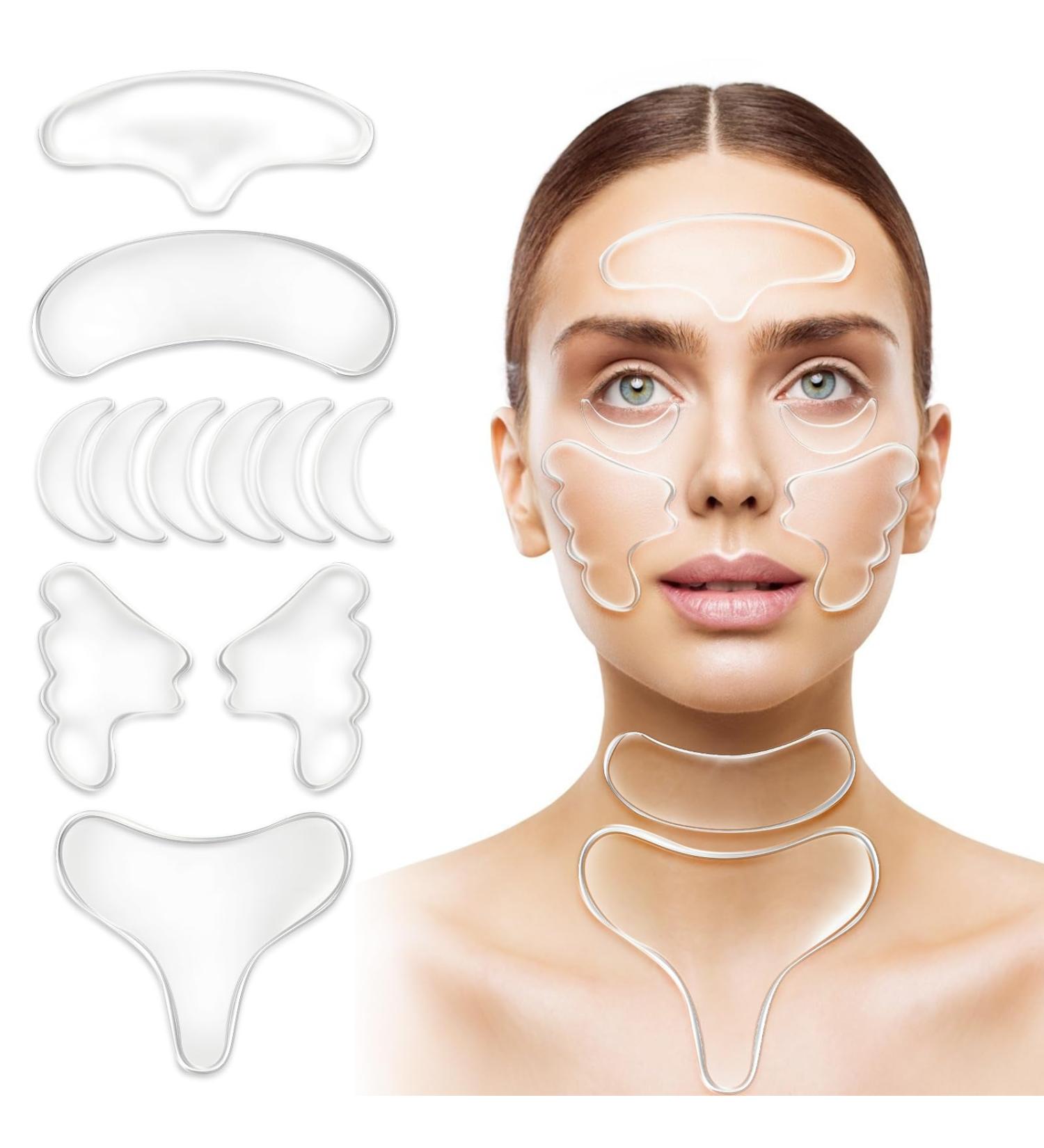 Forehead Wrinkle Patches 11Pc Silicone Frown Facial Patches Reusable Forehead Wrinkles Treatment Silicone Face Patches Smooth Eye Mouth Forehead Wrinkles Anti-Ageing Wrinkl Treatment for Women - Buy Online on GoSupps.com