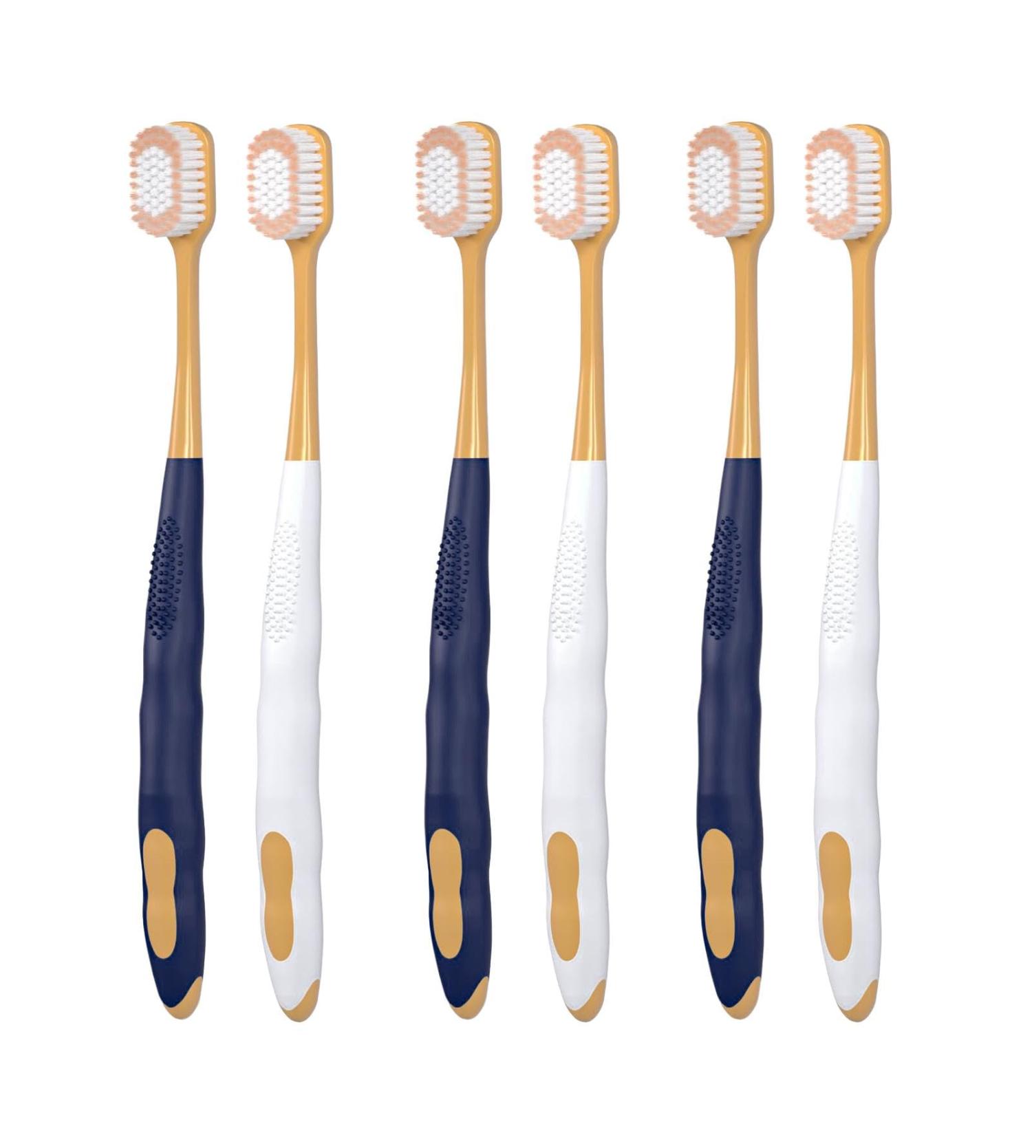 Ultra Soft Toothbrush Set for Adults | Six-Pack Extra Soft Toothbrushes for Sensitive Gums & Couples - Buy Online on GoSupps.com