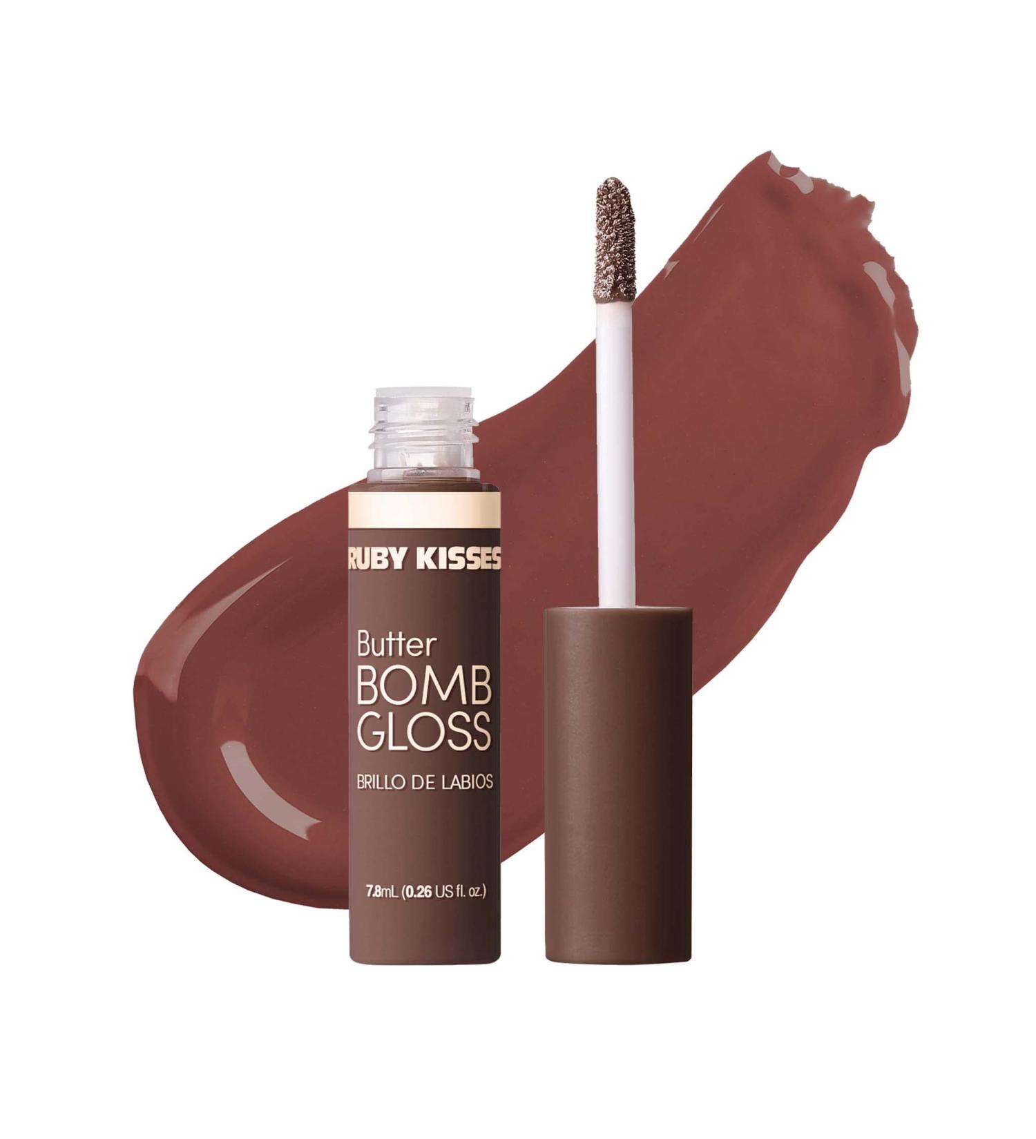 Ruby Kisses Butter Bomb Gloss - Natural Nude Lip Gloss with Vitamin E, Non-Sticky Lip Makeup - 7.8mL (Tantalize) - Buy Online on GoSupps.com