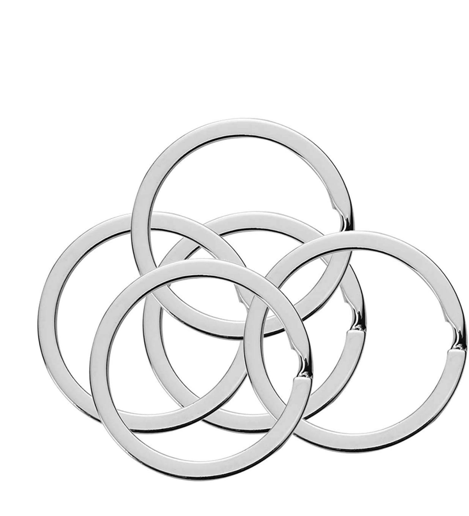 10 Pack 1 Inch Silver Flat Key Rings - Metal Keychain Split Rings for Home, Car, Office Keys - Buy Online on GoSupps.com