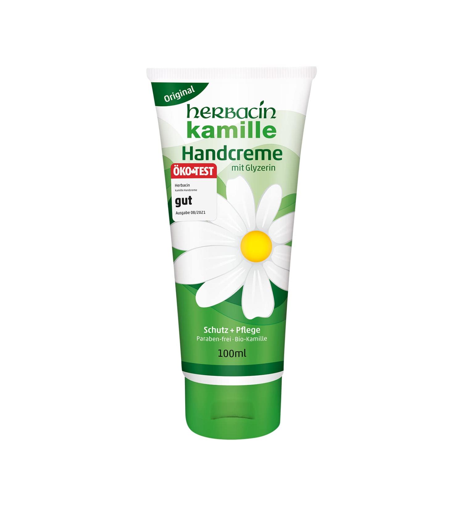 Herbacin chamomile hand cream original moisturising balm for stressed hands 100 ml