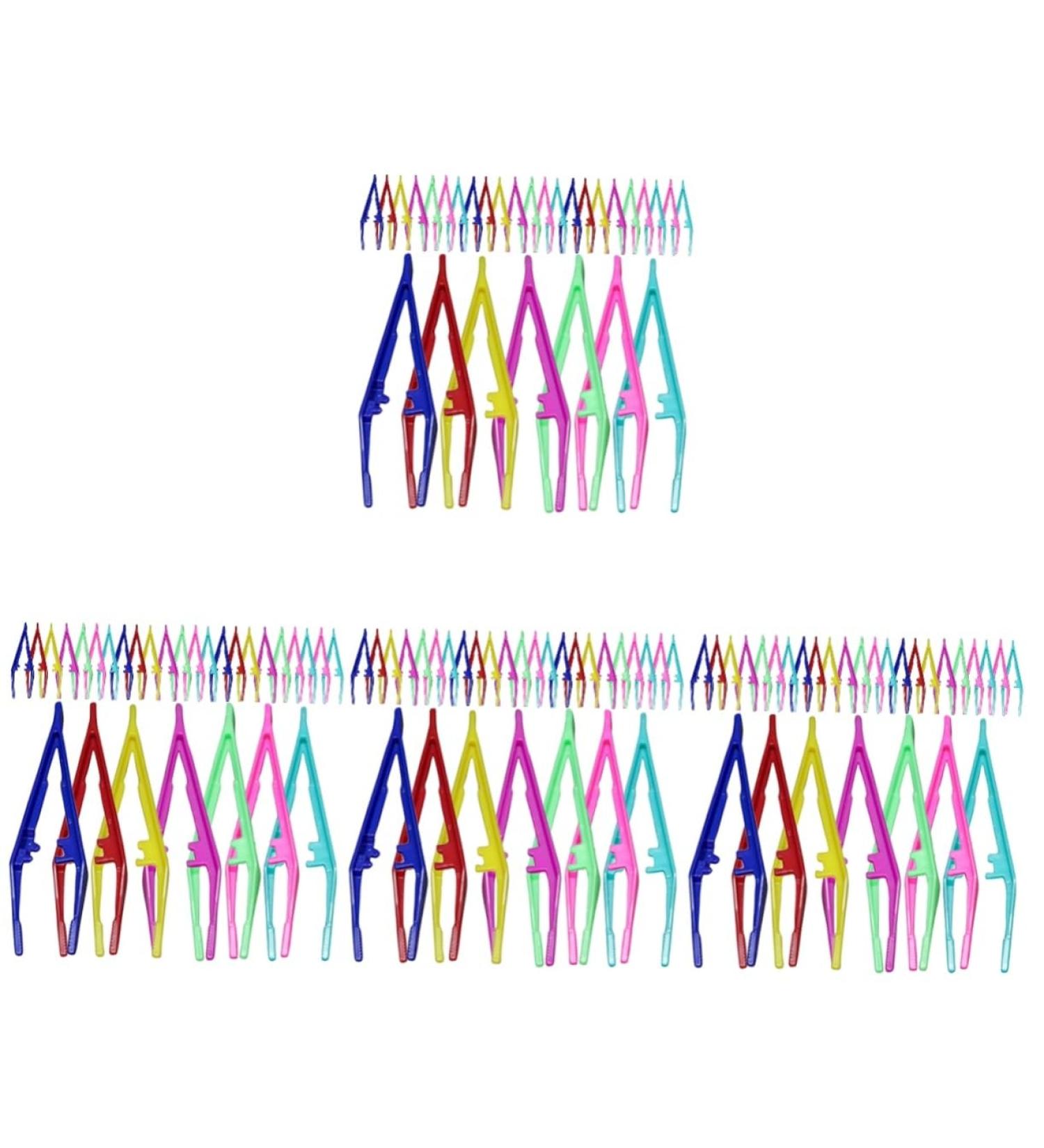 Healeved 120 STK Eyebrow Tweezers - Portable Plastic Tweezettes Makeup Tool Kit for Perfect Eyebrows - Buy Online on GoSupps.com