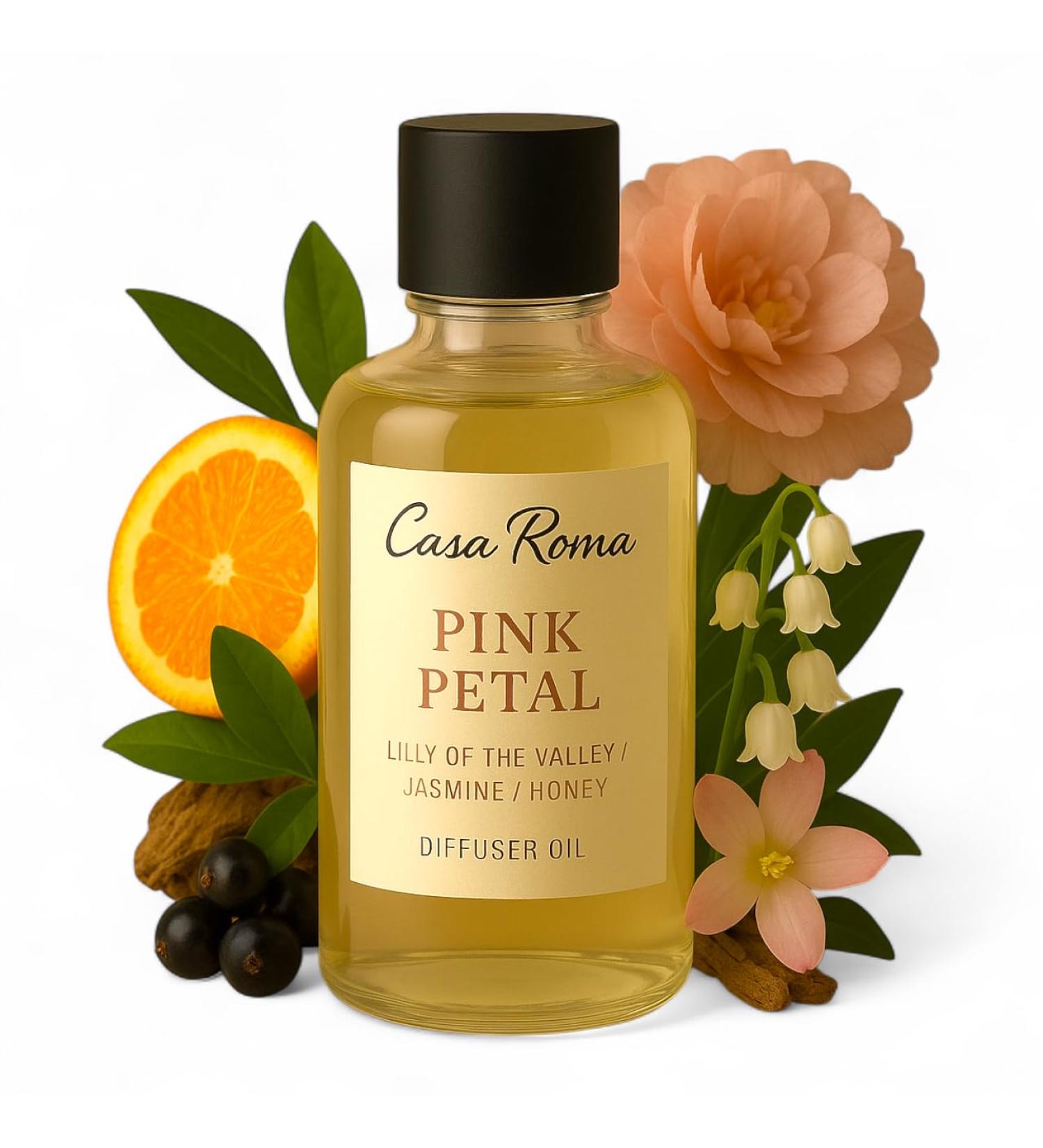 Casa Roma Pink Petal Aroma Oil Premium Cold-Air Diffuser Oil Blend with Jasmine Tea Honey & Musk Compatible with Casa Roma & Waterless Diffusers (120ml Bottle) - Buy Online on GoSupps.com