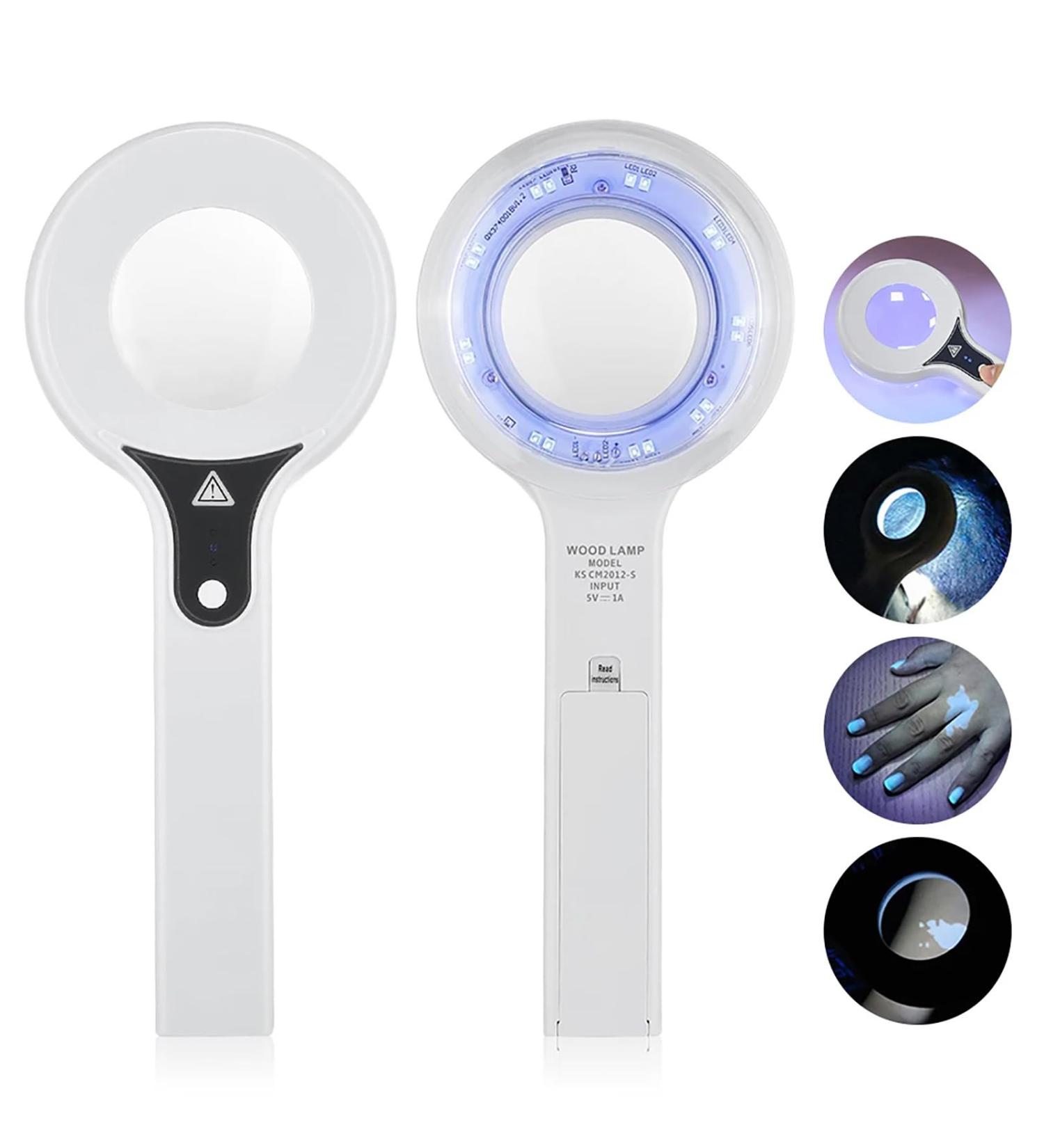 Portable Professional Woods Lamp Skin Analyzer Facial Magnifying Tool for Esthetician/Skin Testing/Pets Urine Detector Household Skin Diagnostic Lamp Visual Lens Magnification: 3 Tim - Buy Online on GoSupps.com