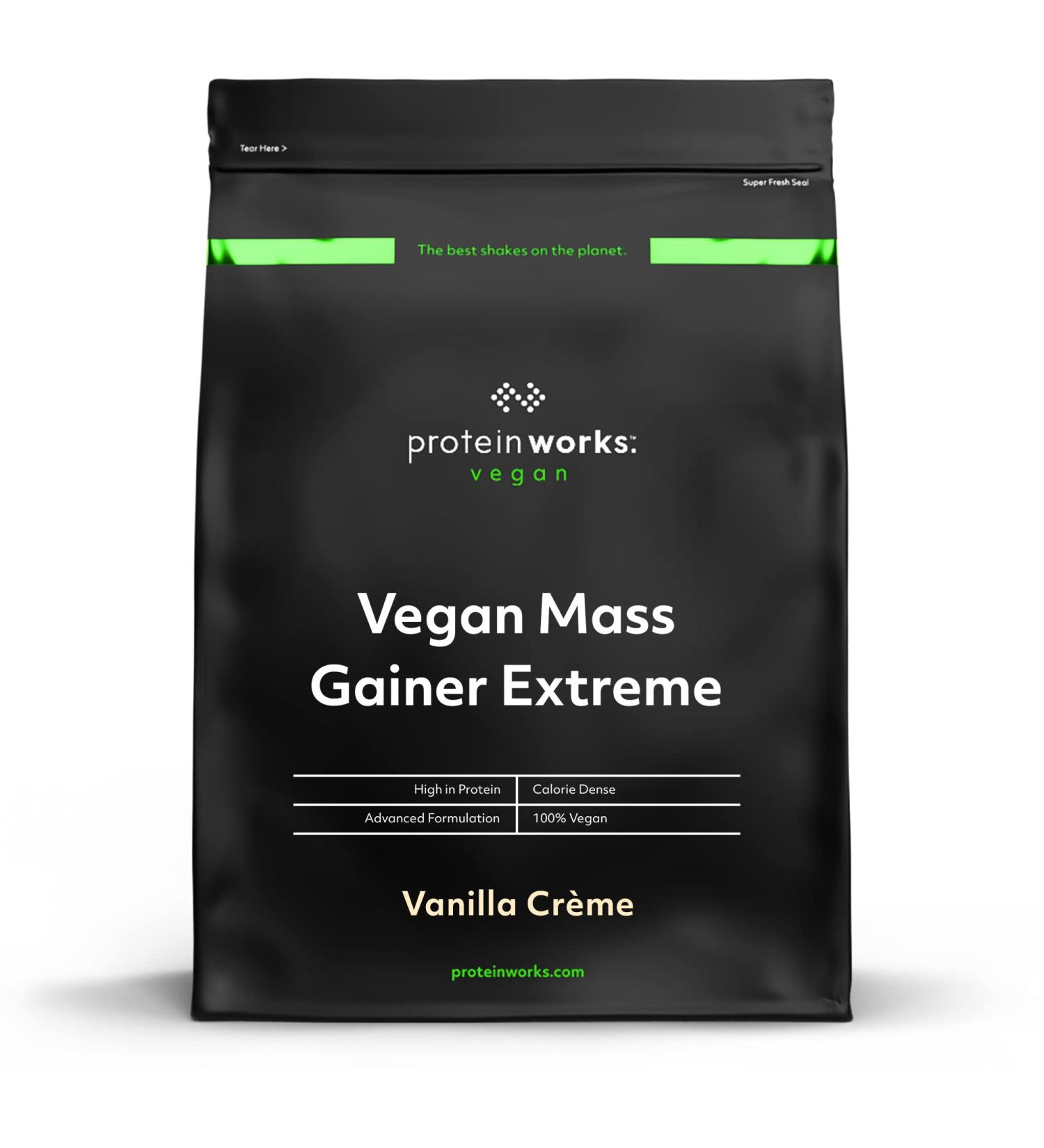 Vegan Extreme Gainer | Vanilla Cream | Hypercalorie Protein Powder | Weight Gain | Vitamins & Minerals | ProteinWorks | 1kg - Buy Online on GoSupps.com