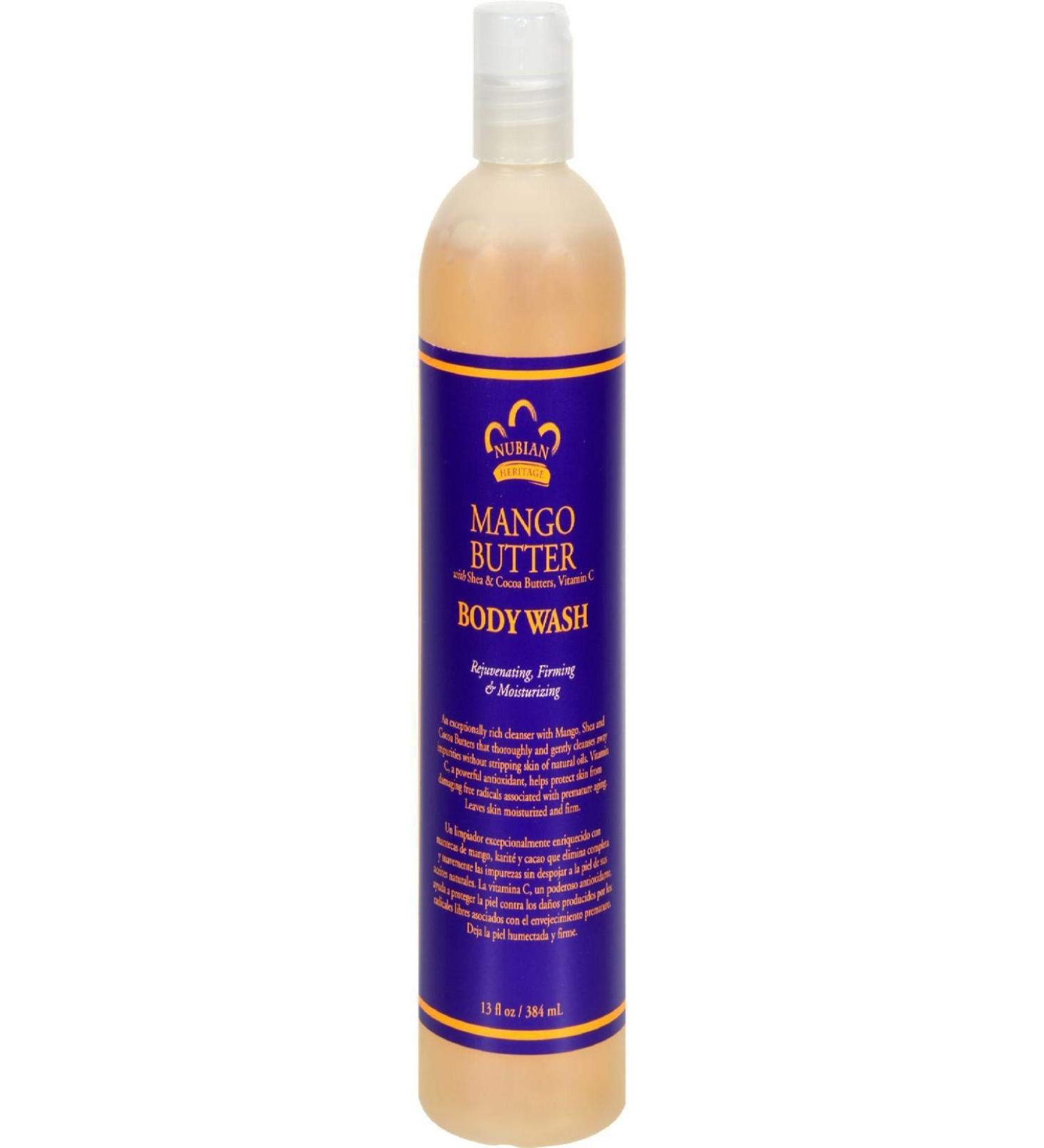 Nubian Heritage Mango Butter Body Wash 13 fl oz - Hydrating & Nourishing - Buy Online on GoSupps.com