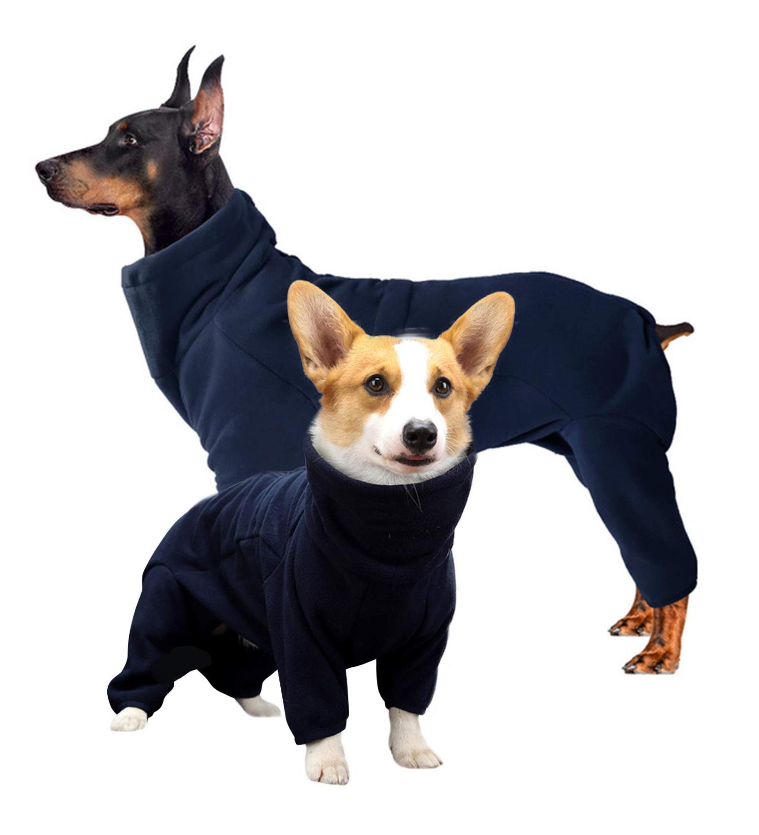 ROZKITCH Dog Winter Fleece Pullover Jacket in Dark Blue - XXL Chest Girth-29.5in - Buy Online on GoSupps.com