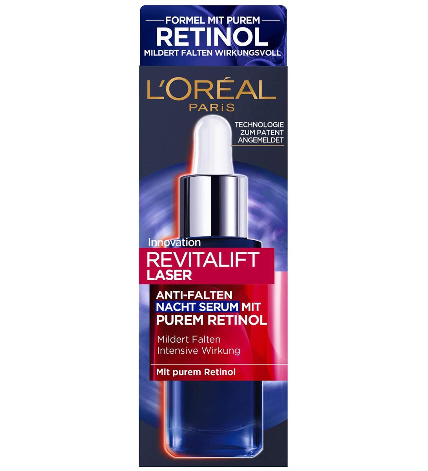 L'Or al Paris Revitalift Laser Anti-Wrinkle Night Serum with Pure Retinol Vitamin A Nourishing Oil & Hyaluronic Acid 30 ml - Buy Online on GoSupps.com
