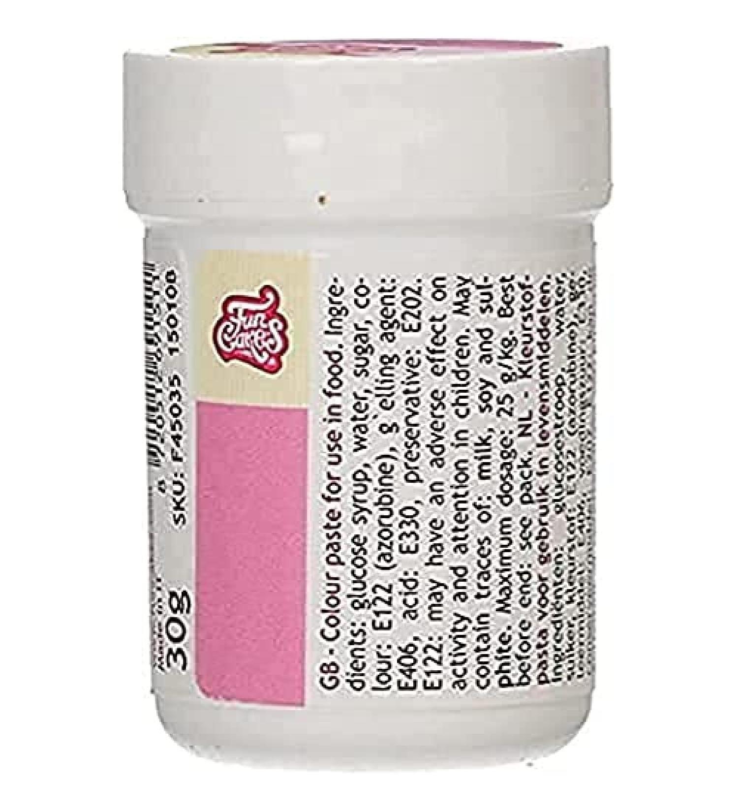 FunCakes Food Colour Paste Pink Concentrated Food Colouring Paste for Batter Cream Fondant Marzipan Dough Modelling and Flower Paste. Halal and Kosher. 30 g