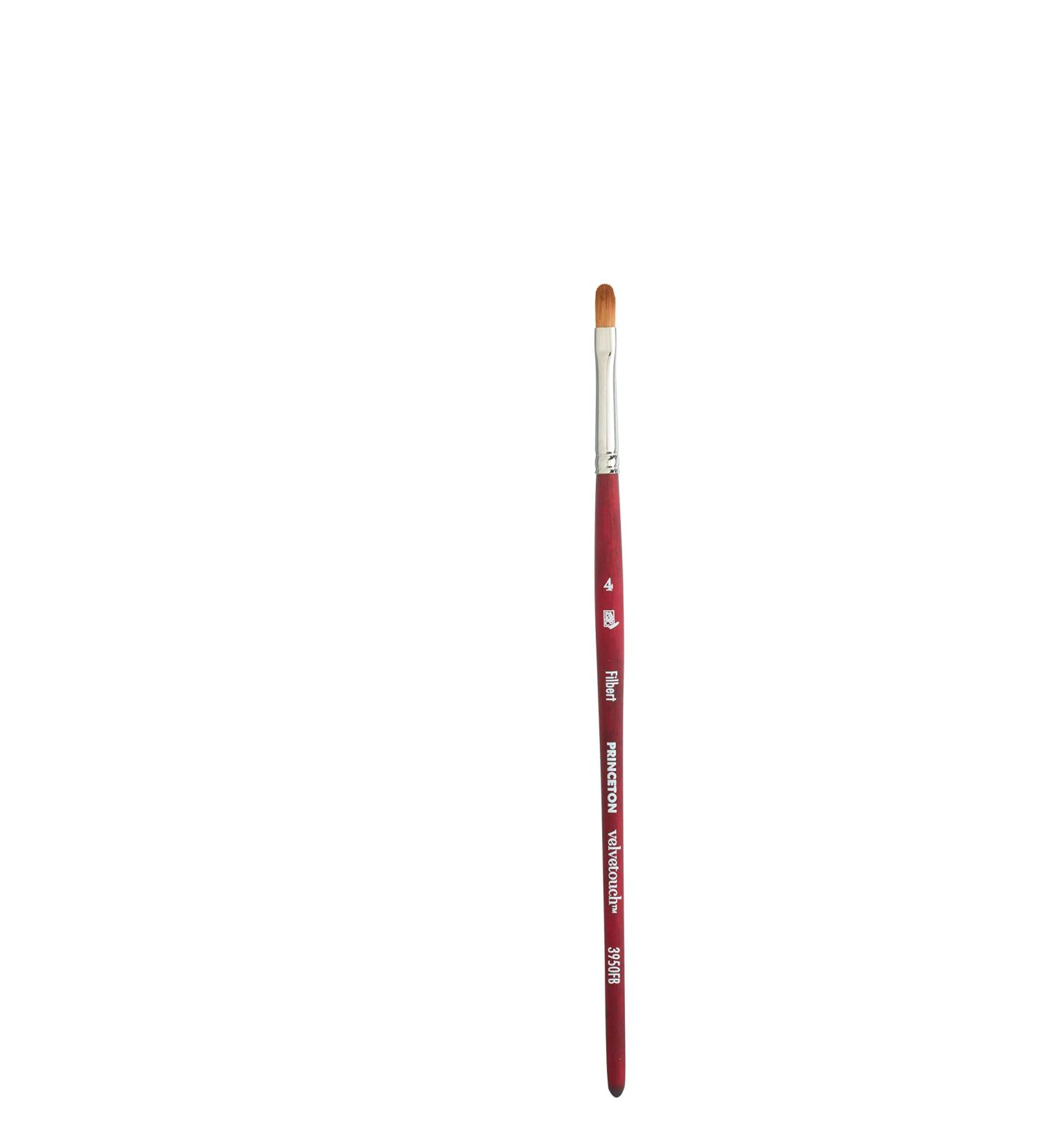 Princeton Velvetouch  Series 3950  Paint Brush for Acrylic  Oil and Watercolor  Filbert  4