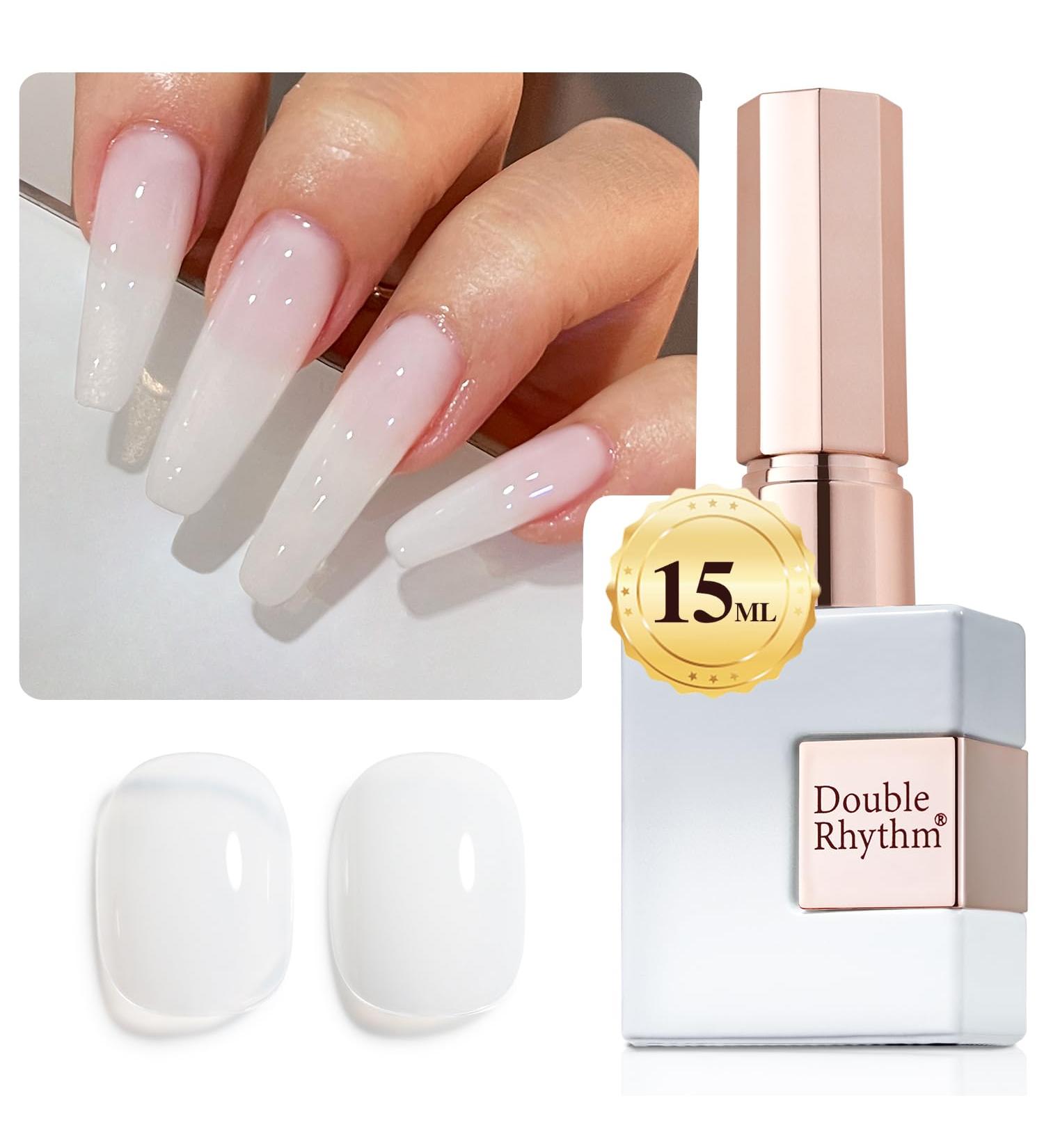 Double Rhythm Gel Polish | 15ML Sheer Neutral Milky White Jelly Nail Art - DIY at Home - Buy Online on GoSupps.com