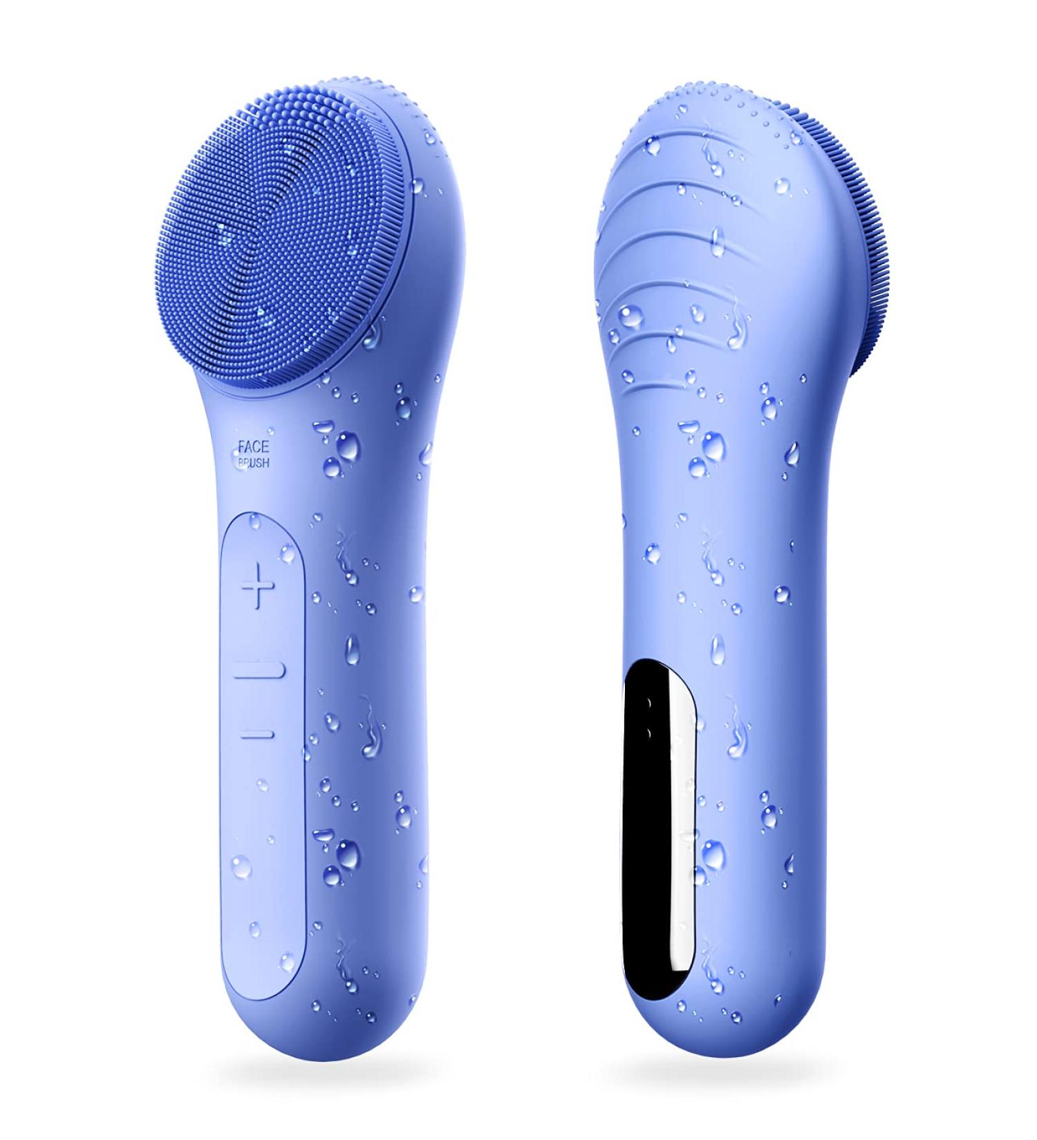 Sonic Facial Cleansing Brush - Waterproof Rechargeable Face Scrub Brush for Men & Women - Electric Face Scrubber Cleanser Brush (Blue) - Buy Online on GoSupps.com