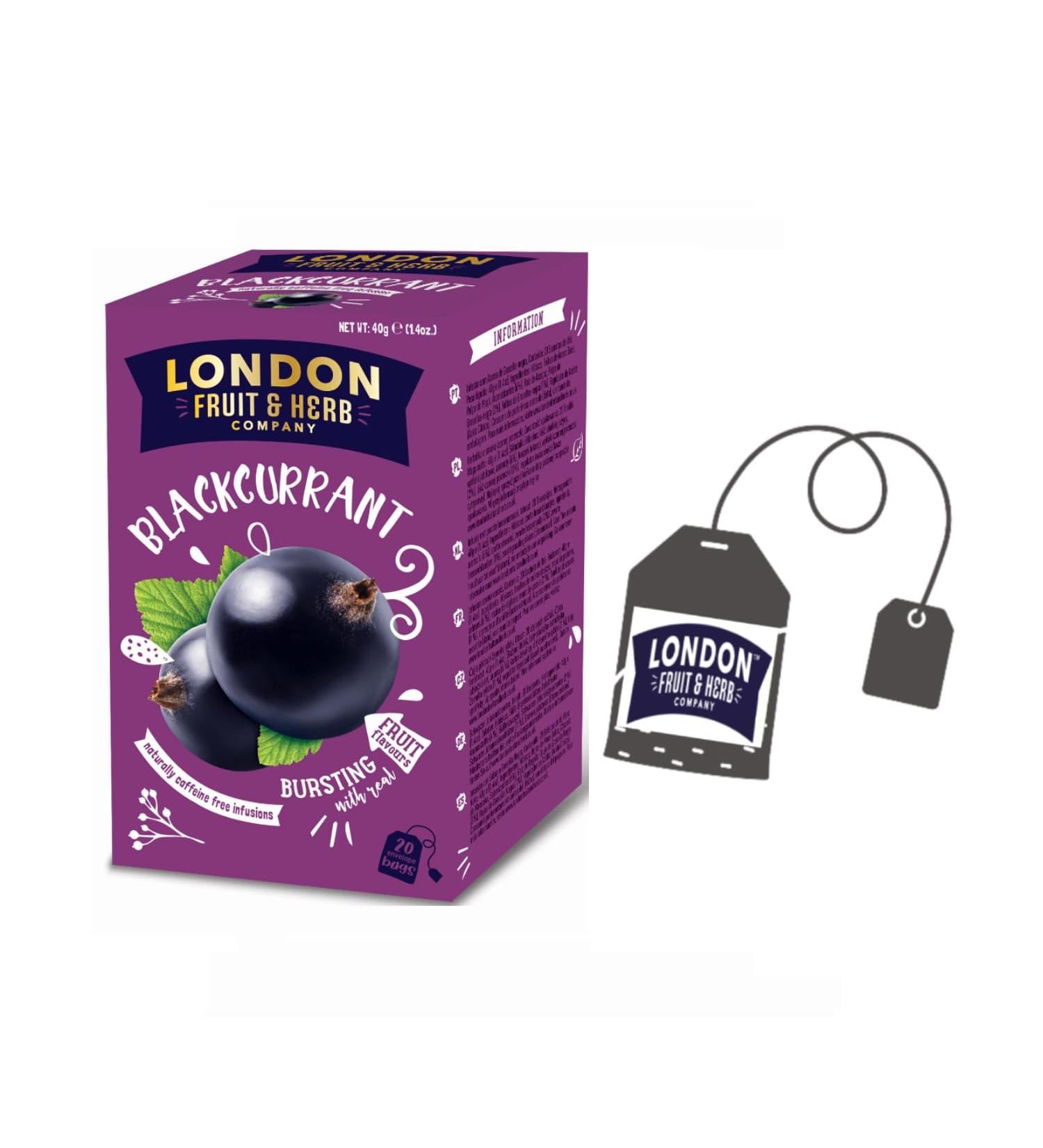  LONDON FRUIT & HERB COMPANY London Fruit | Blackcurrant Infusion | Individual Infusion Bags - 20 Filters (40g) | Caffeine-Free Fruity Herbal Tea - Buy Online on GoSupps.com