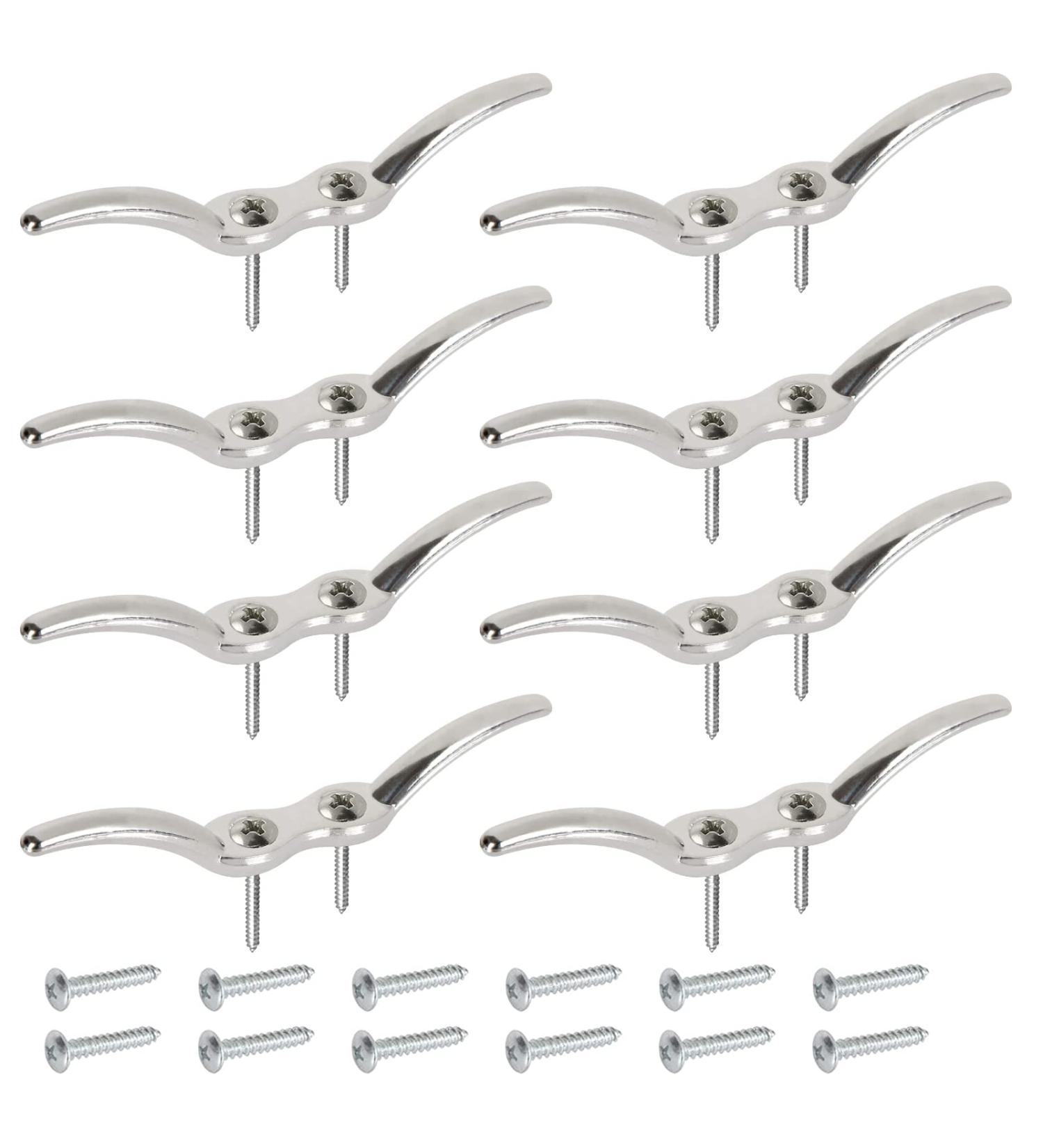 APACALI Metal Rope Cleats Boat Cleat Set - 2, 4, 6 Inch Sizes - Mounting Screws Included - Ideal for Boat Deck, Dock, or Home Decor - 8pcs - Buy Online on GoSupps.com