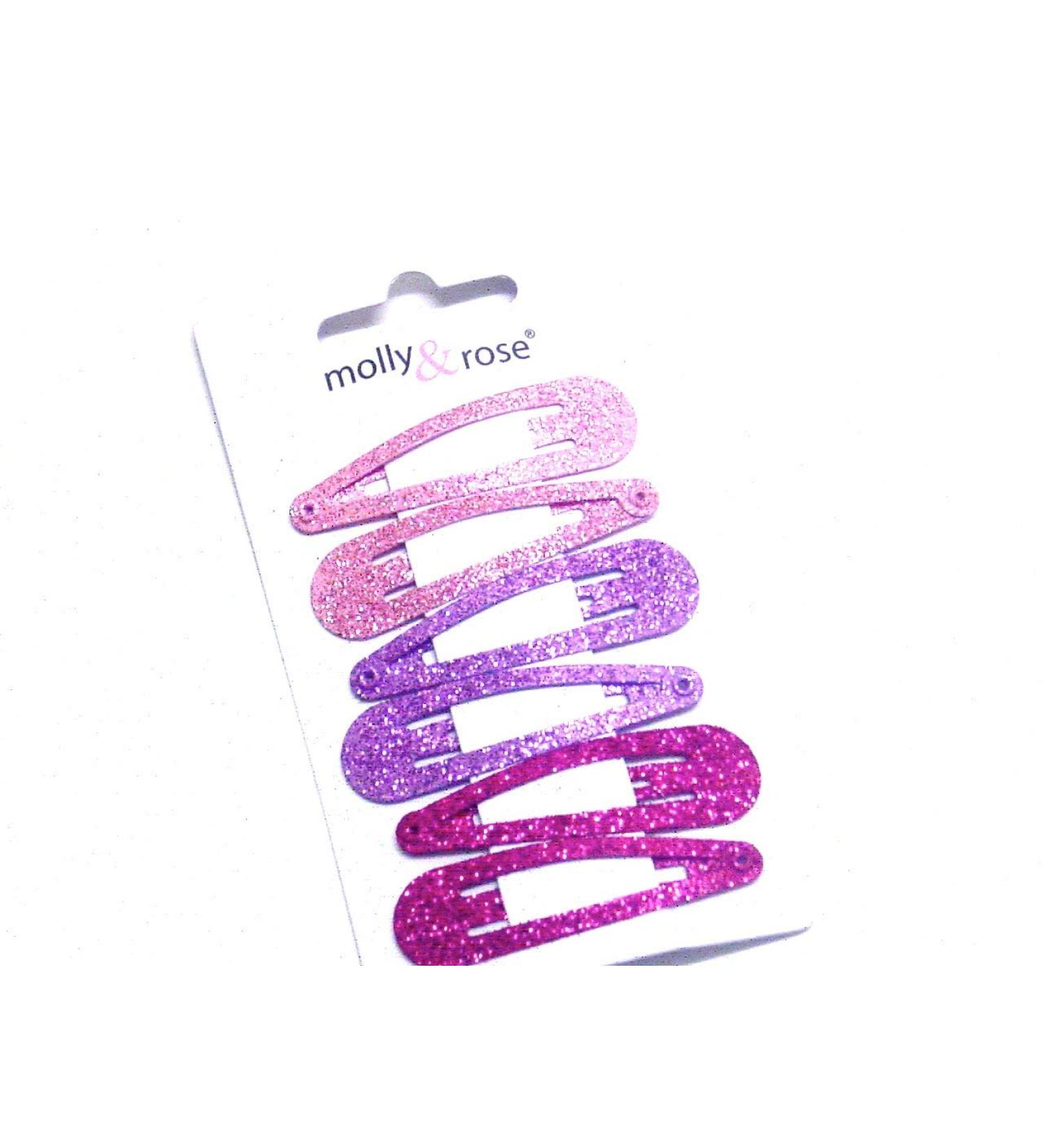 La Peach Fashions adorable children's hair clips hair clips in graduated pink tones with glitter hair clips multi-coloured