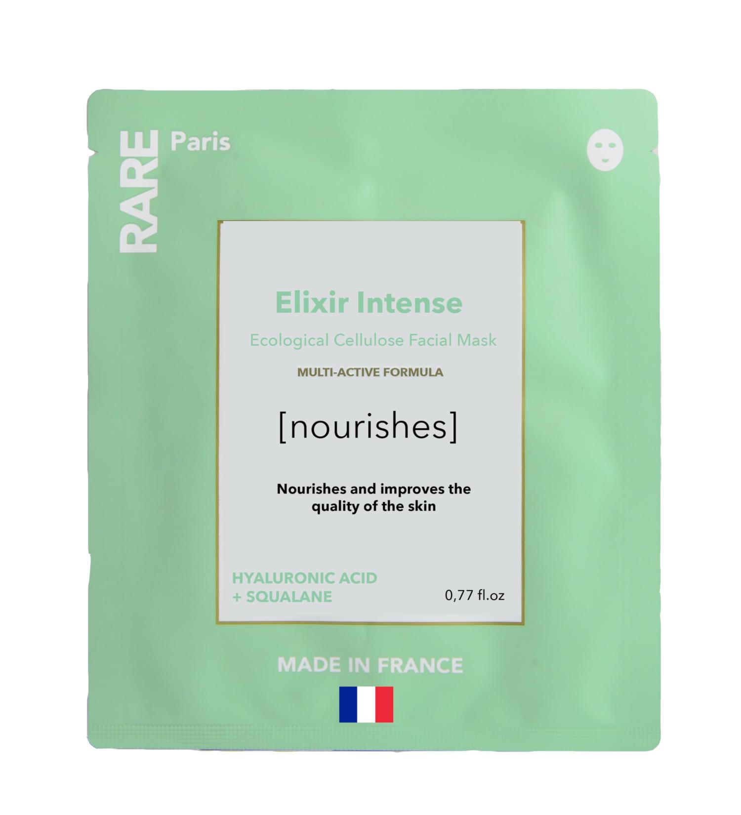 Elixir Intense Nourishing Facial Mask - Hydrating Sheet Mask with Hyaluronic Acid & Squalane - Firming & Revitalizing - Made in France - 1 Sheet - Buy Online on GoSupps.com