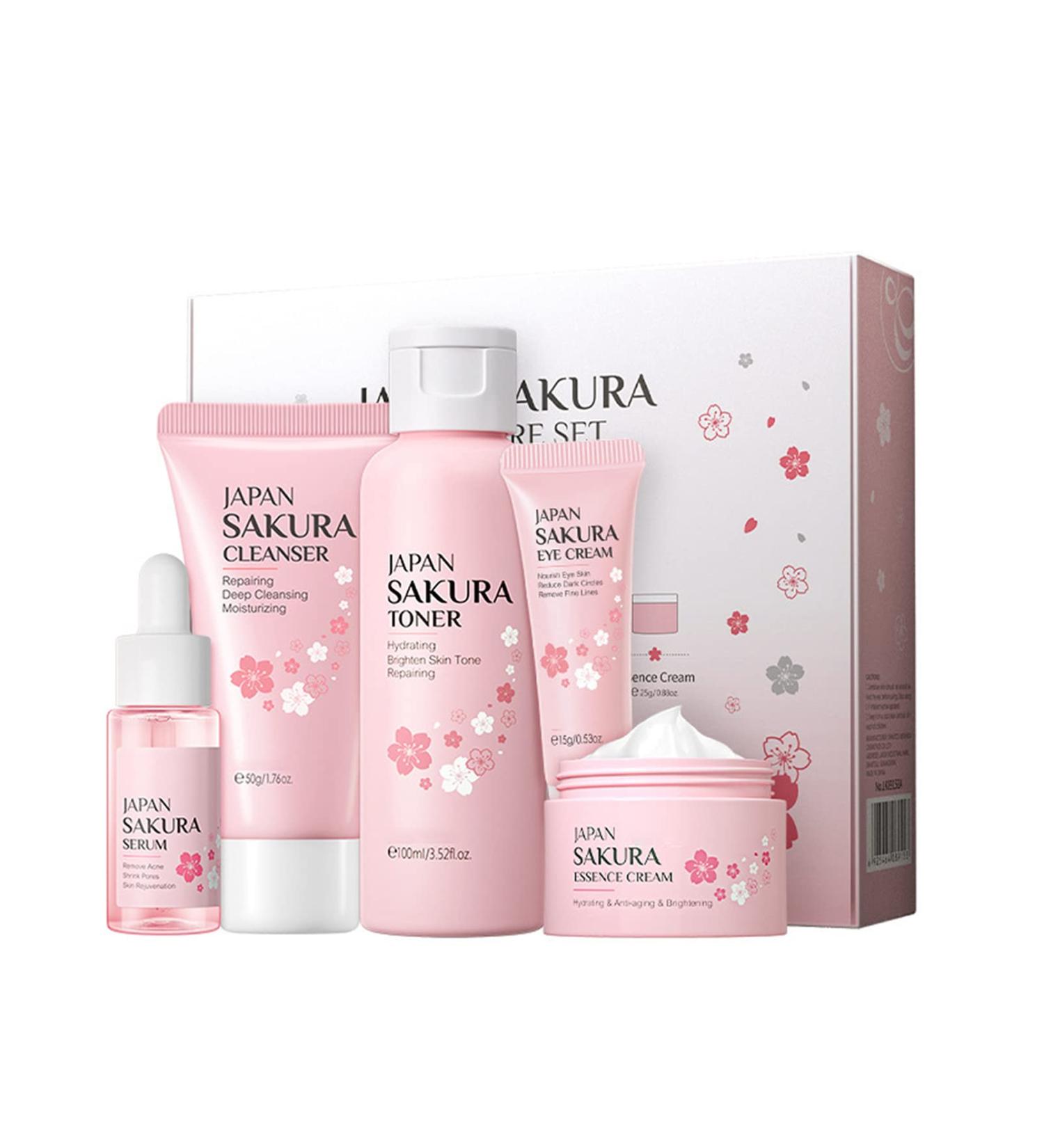 Teenage Girls Skincare Set - Cleanser, Toner, Serum, Eye Essence & Travel Kit for Pores, Blackheads & All Skin Types (5PCS) - Buy Online on GoSupps.com