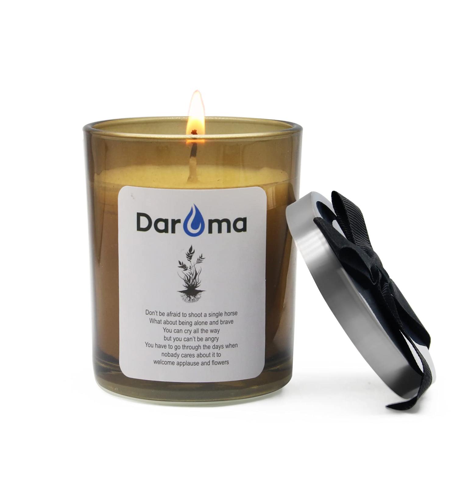 Daroma Scented Jar Candle - 100% Natural Soy Wax & Essential Oil | Long Burning Aromatherapy Candle for Relaxation | Perfect Gift for Bath Yoga Birthdays & Christmas - Lime Basil & Mandarin - Buy Online on GoSupps.com