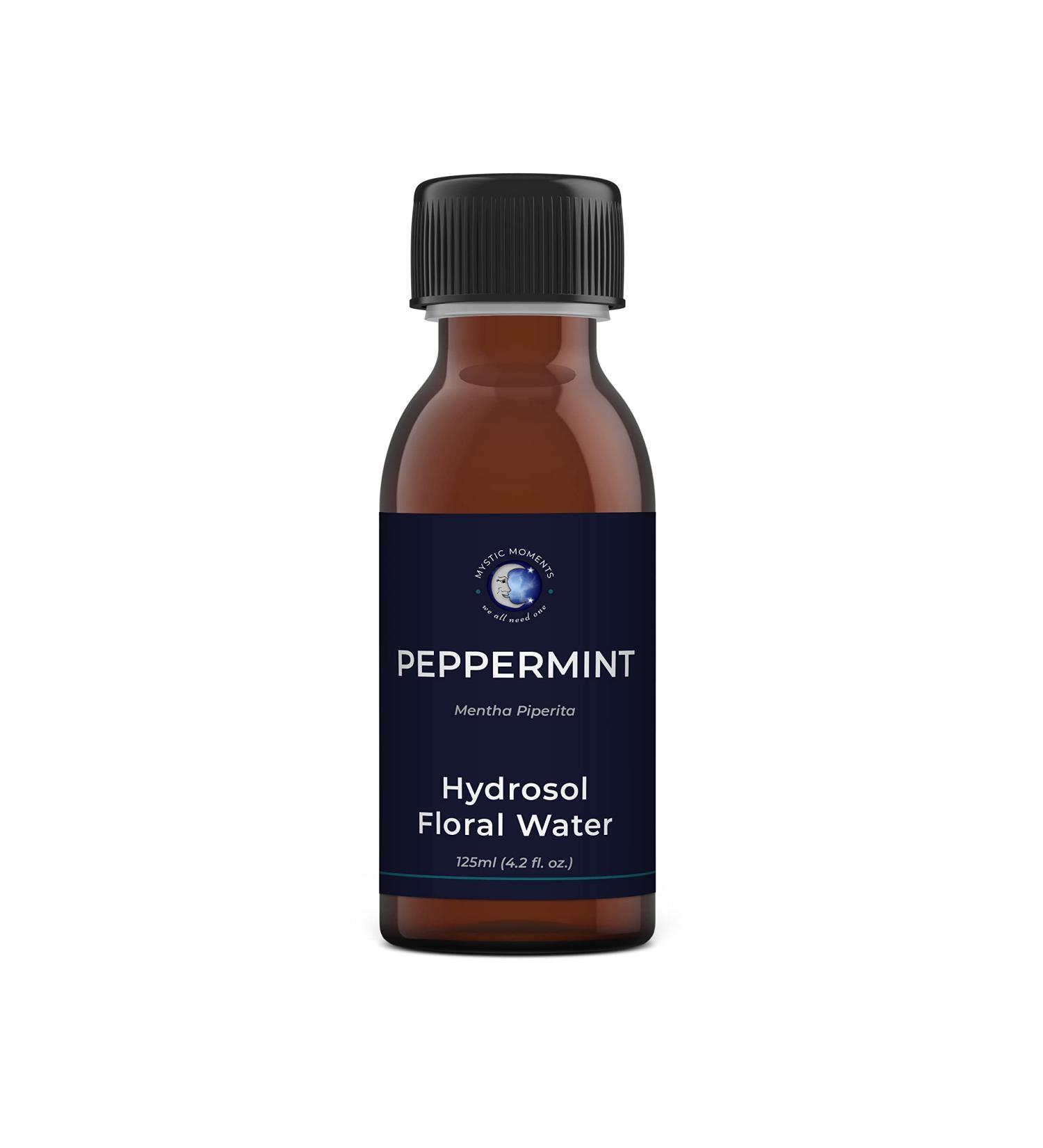 Mystic Moments | Peppermint Natural Hydrosol Floral Water 125ml | Perfect for Skin Face Body & Homemade Beauty Products Vegan GMO Free - Buy Online on GoSupps.com