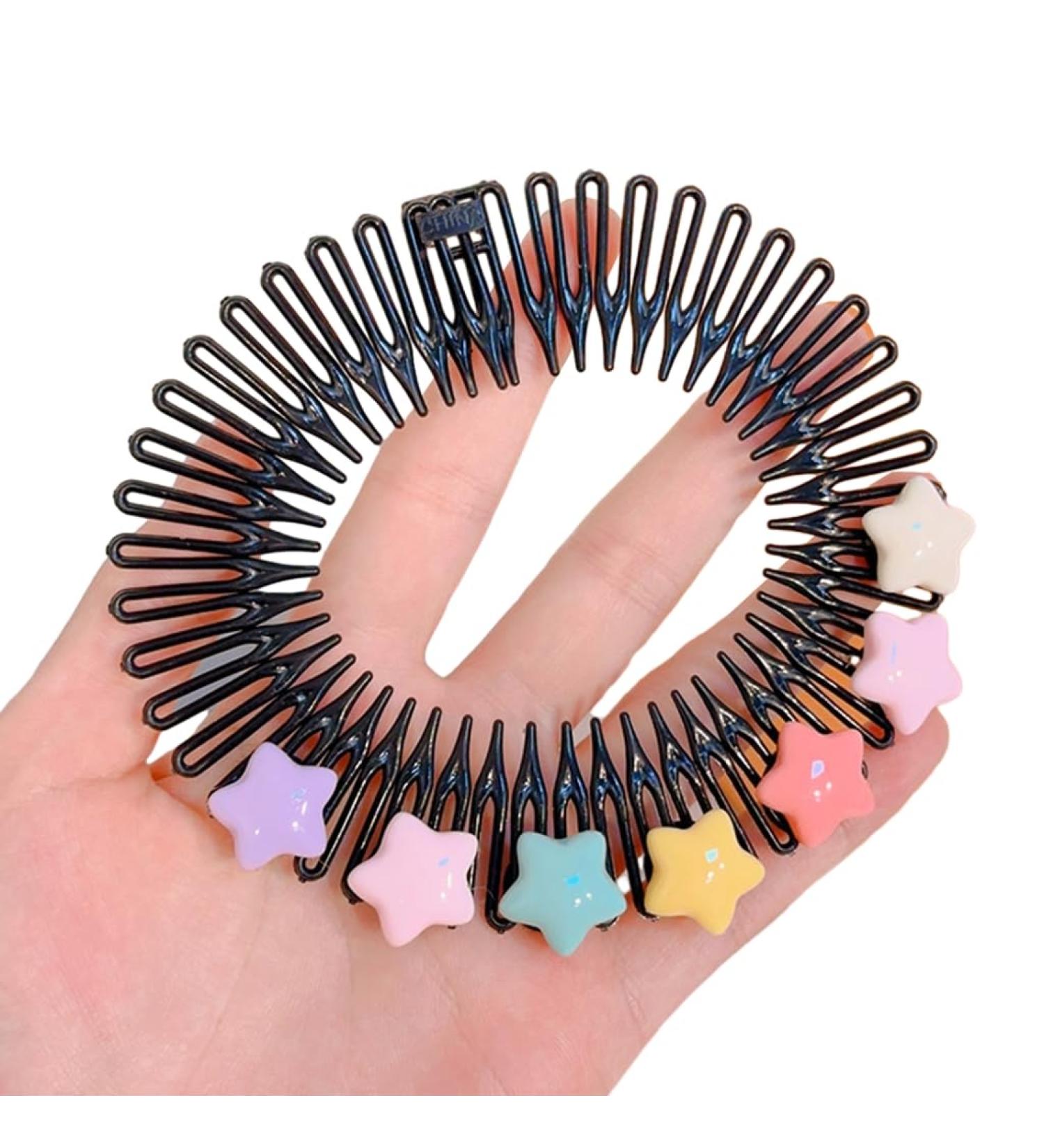 hgnxa Stretchy Full s Comb Plastic Circular Hair Comb Stretchy Headband Holder for Women Girls Comb Hair Clips Five pointed star - Buy Online on GoSupps.com