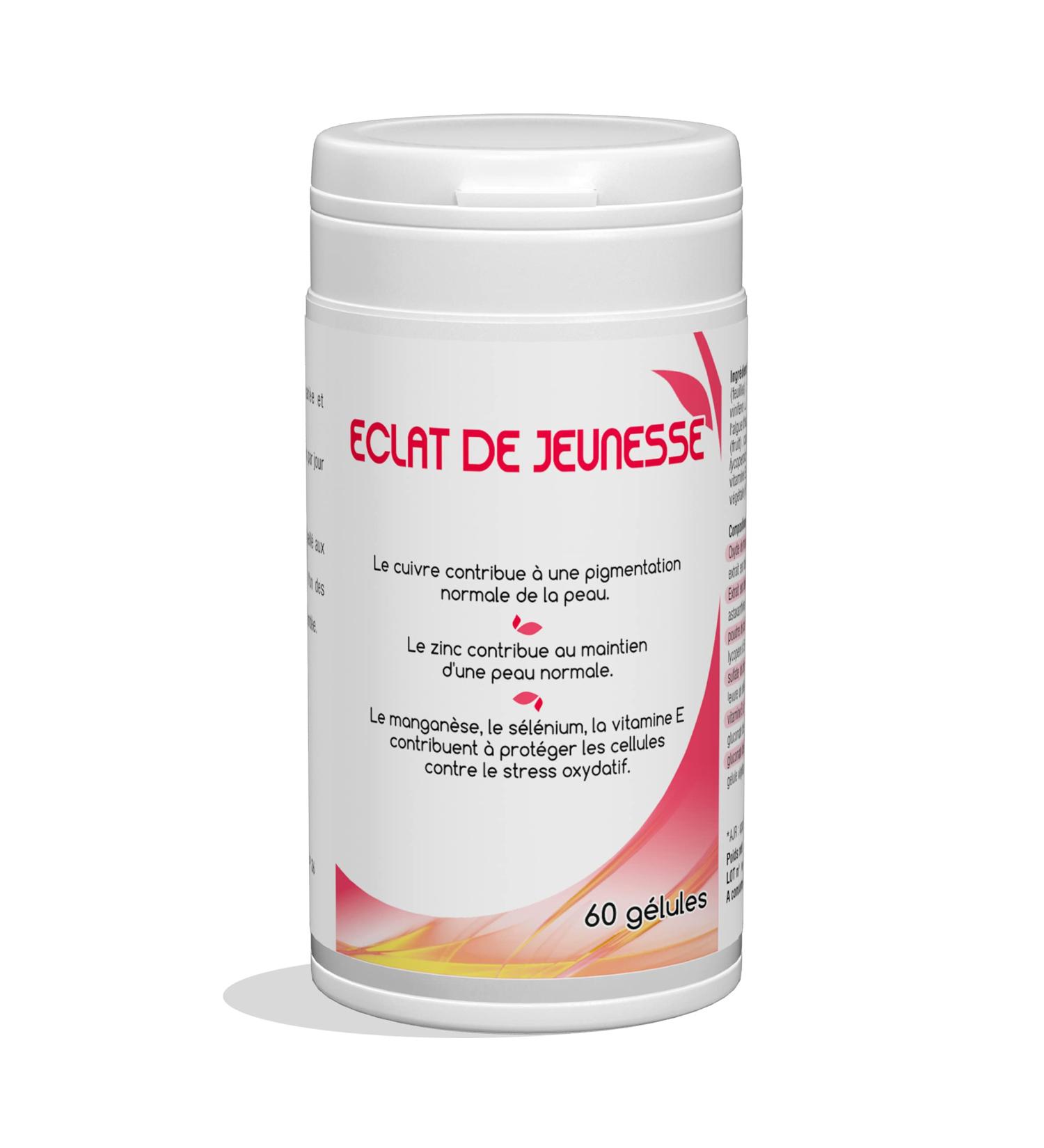 Youthful Radiance Skin - Natural Food Supplement - Astaxanthin Copper Zinc Manganese Selenium Vitamin E - Skin Beauty and Youth - Vegan - 60 Capsules, 1 Unit