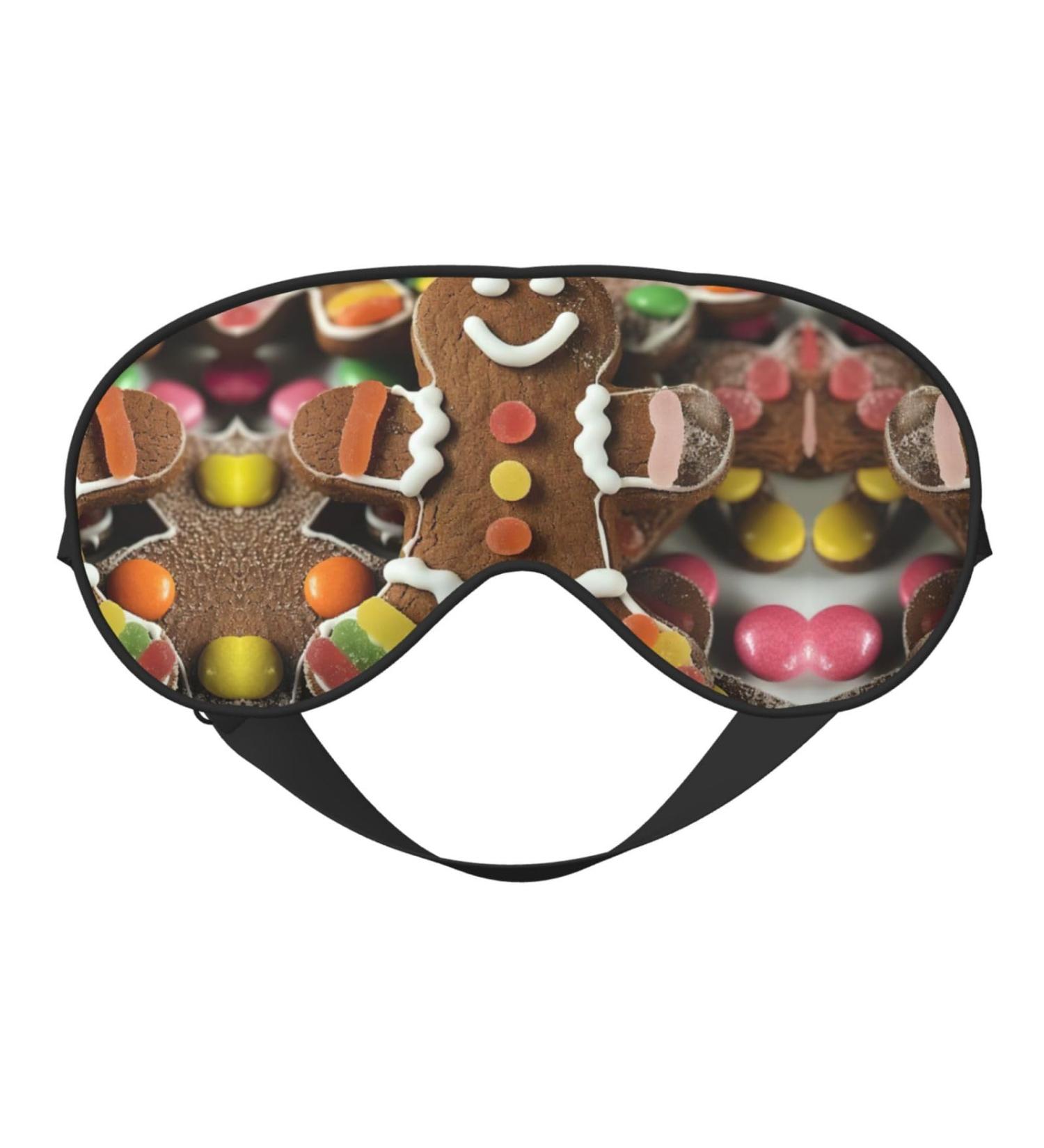 Gingerbread Man Candy Print Double-Sided Eye Mask Soft and Light Blocking for Enhancing Sleep Quality - Buy Online on GoSupps.com