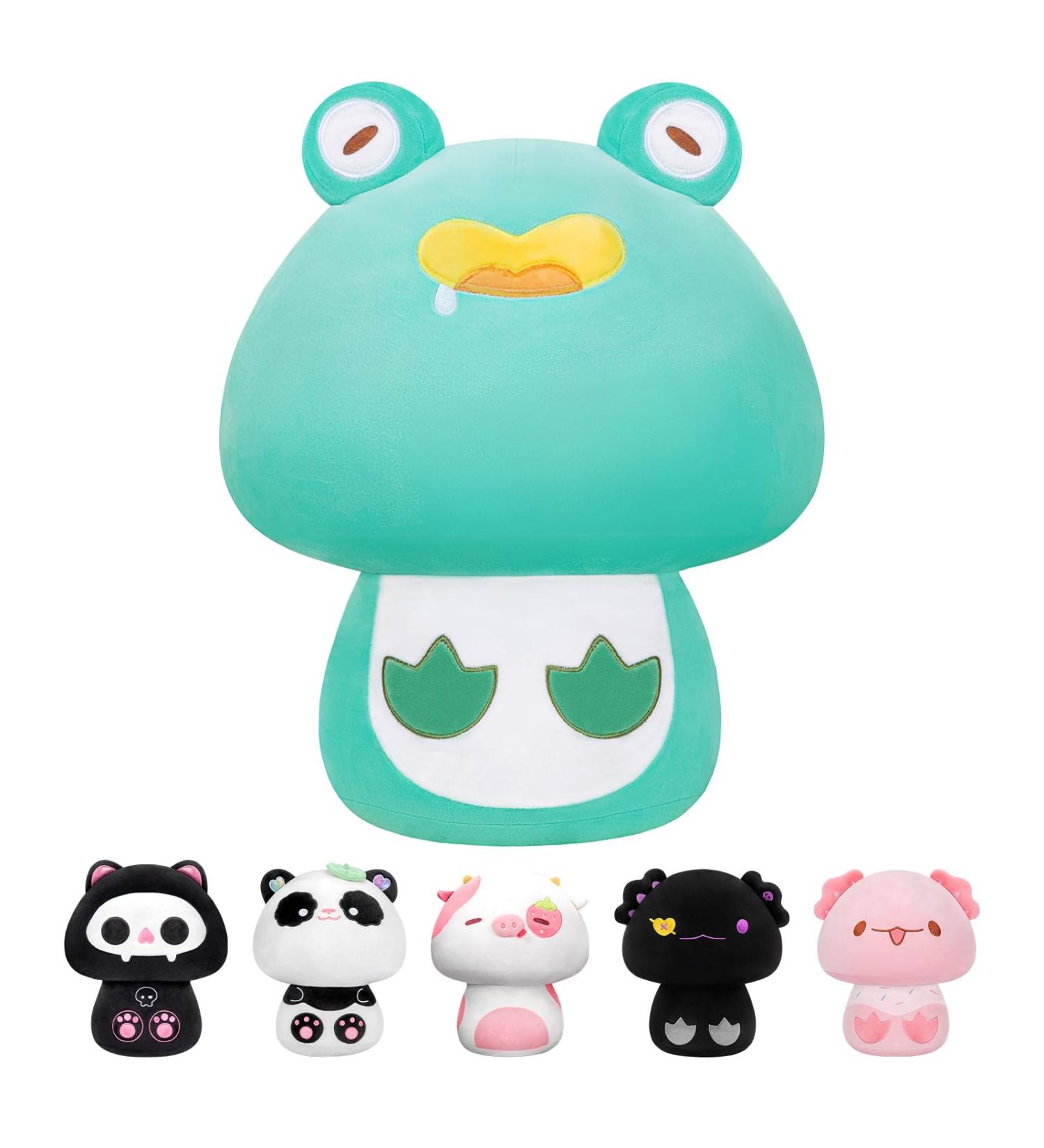 Mewaii 8'' Soft Green Frog Mushroom Plushie Stuffed Animal Sleeping Pillow Toy - 8 Inch - Buy Online on GoSupps.com